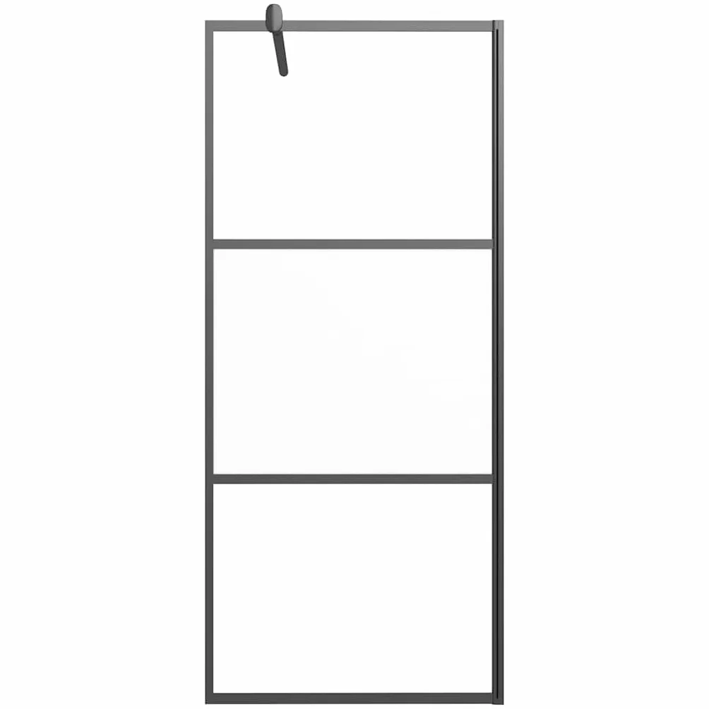 Fengshui Ścianka prysznicowa ESG 5 mm 90 x 195 cm czarna Walk-In | Ścianka prysznicowa, aluminiowa rama, regulowany profil, łatwa w utrzymaniu czystości