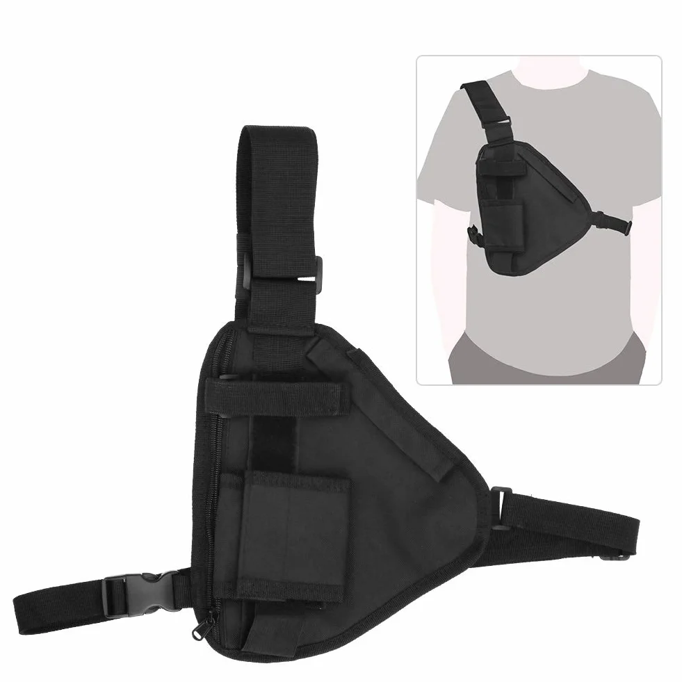 Yosoo Health Gear Kabura radiowa, kieszeń na piersi, kamizelka Walkie Talkie – regulowana szlufka do noszenia, kieszeń wielowarstwowa, 30 x 15 cm