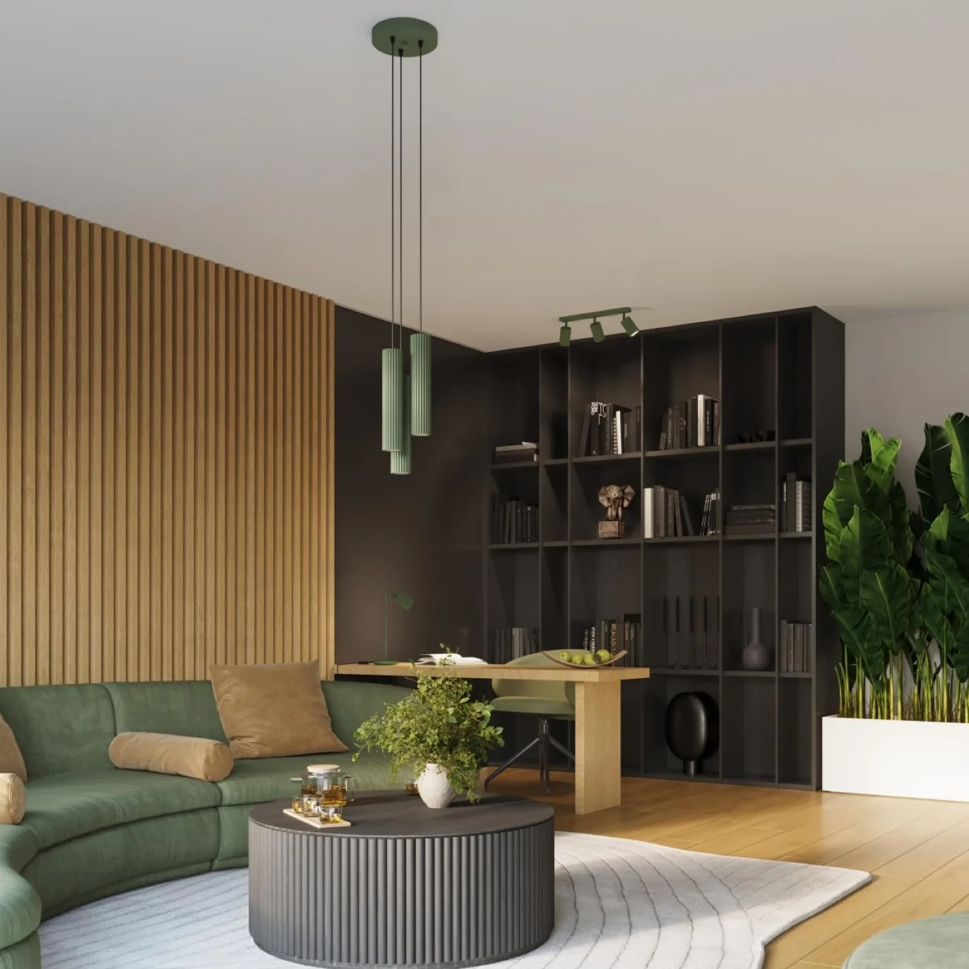 Plafon GLOOW 3L zielony oliwkowy LED 3000K