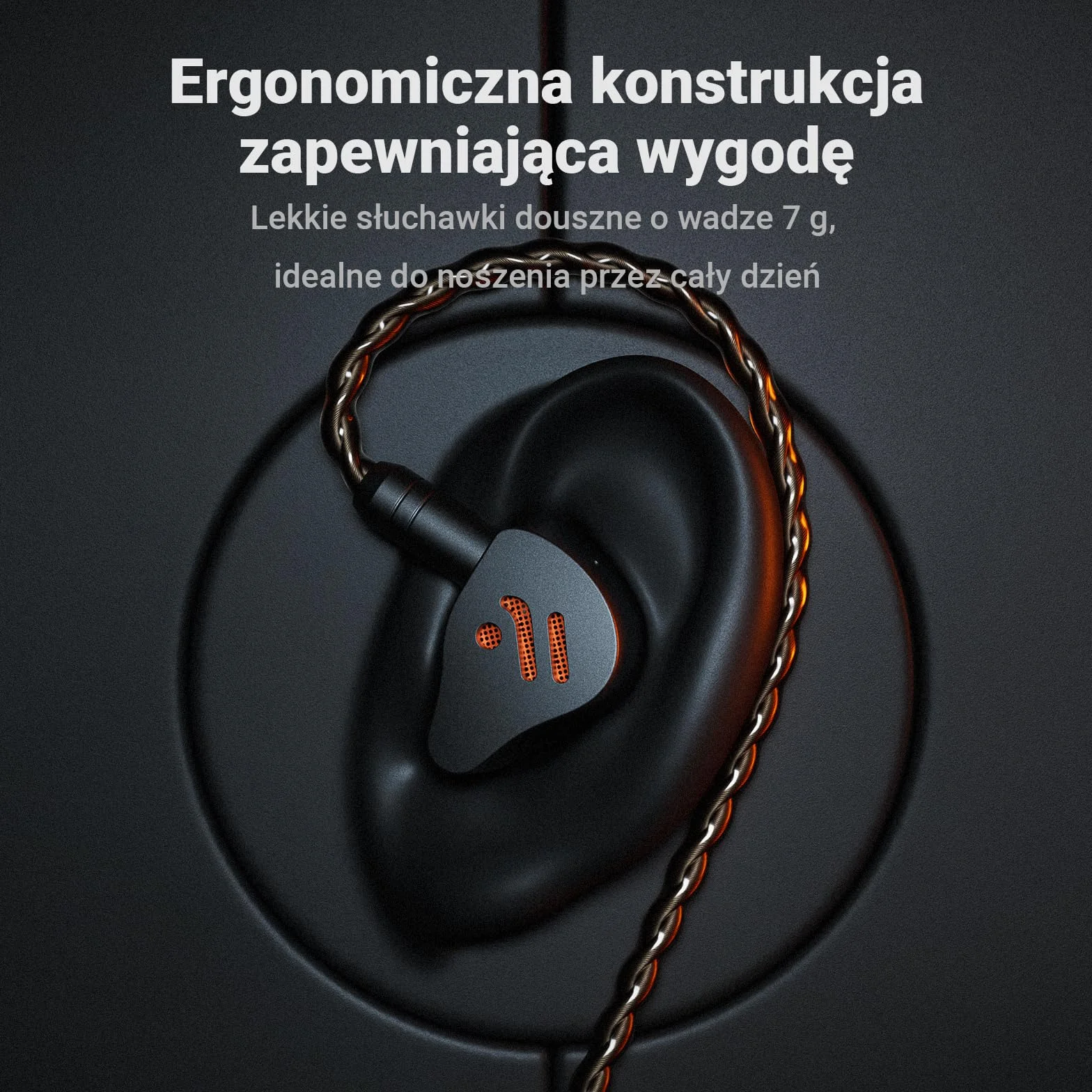Fosi Audio IM4 Słuchawki Douszne HiFi Otwarty Tył N52 Podwójny Magnes 2-Pin Kabel 3,5 mm Srebrny