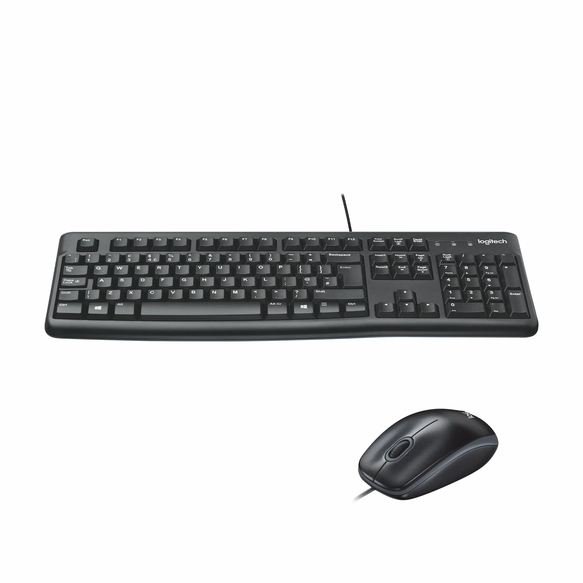 Logitech MK120 Przewodowa Klawiatura i Mysz Combo, Optyczna Mysz, Pełnowymiarowa Klawiatura, USB Plug-and-Play, Czarny