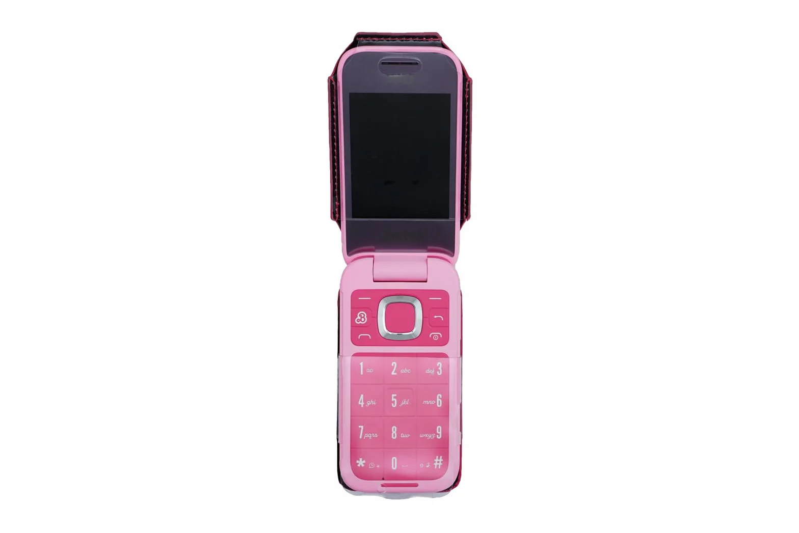 Skórzane etui z klipsem do paska Nokia HMD 2660 Flip Barbie Phone różowe z prawdziwej skóry