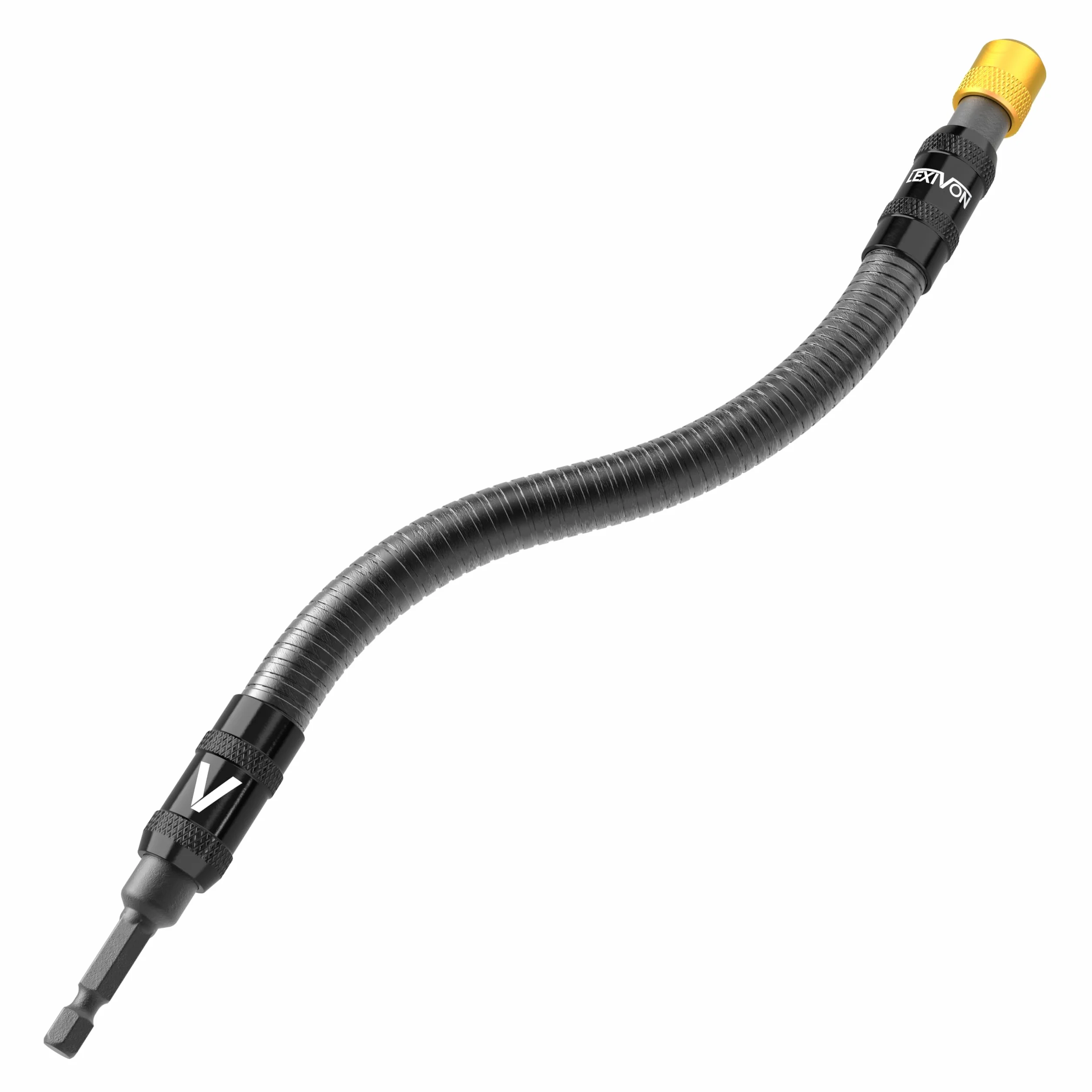 LEXIVON Uchwyt na wiertło, elastyczna przedłużka 30 cm, szybkozłączka z trzpieniem sześciokątnym 1/4″, do 3600 obr./min, gwarantowana wysoka wydajność (LX-501)
