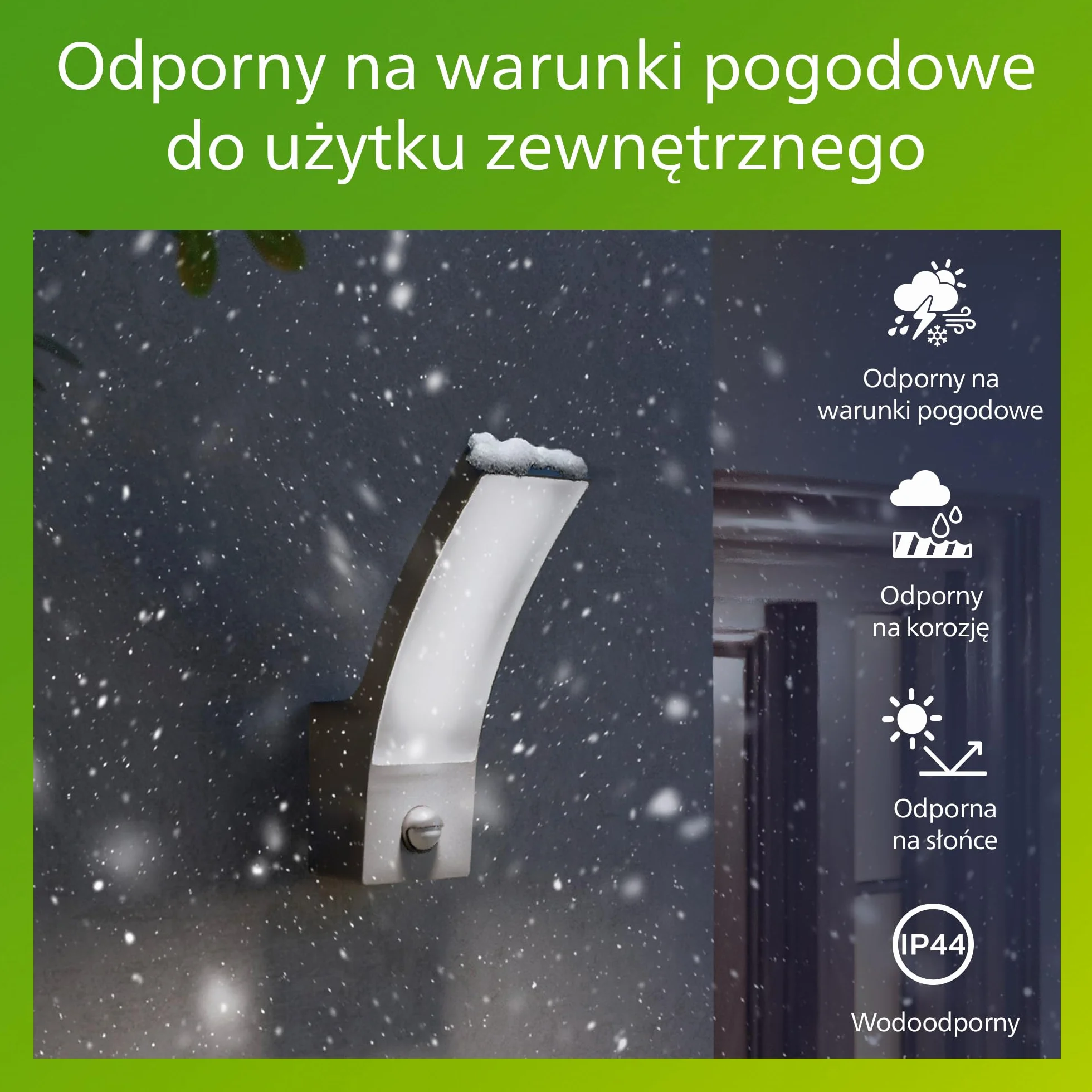 Philips Splay Kinkiet Zewnętrzny LED, 12 W, 1600 lm, 4000 K Światło Zimnobiałe, IP44 Odporny na Warunki Pogodowe, Czujnik Ruchu na Podczerwień, Wbudowane LED, Trwały, Aluminium, Antracyt
