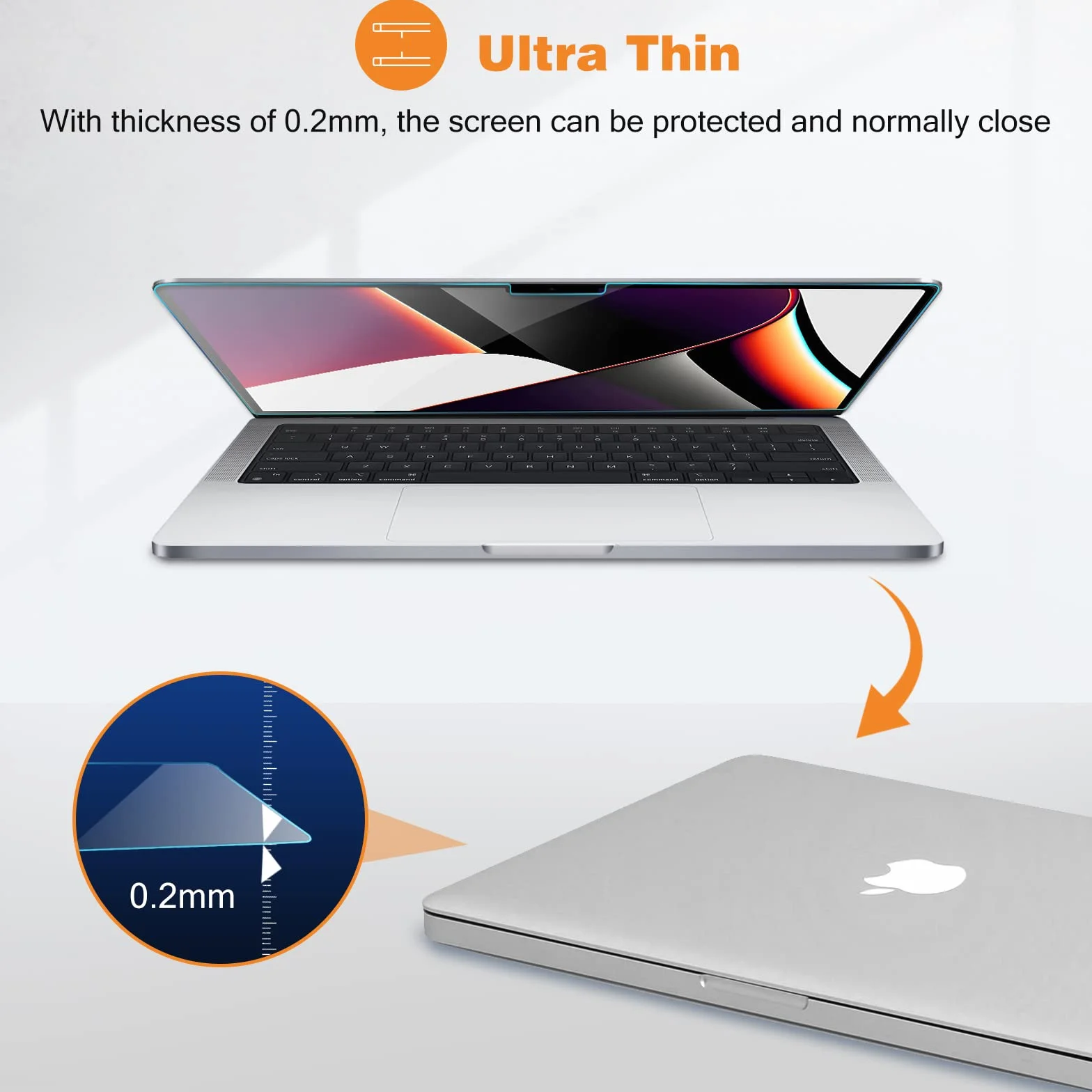 ProCase Szkło 9H do MacBook Pro 16" M2 2023 / M1 Pro / M1 Max 2021, folia ochronna na wyświetlacz szkło hartowane