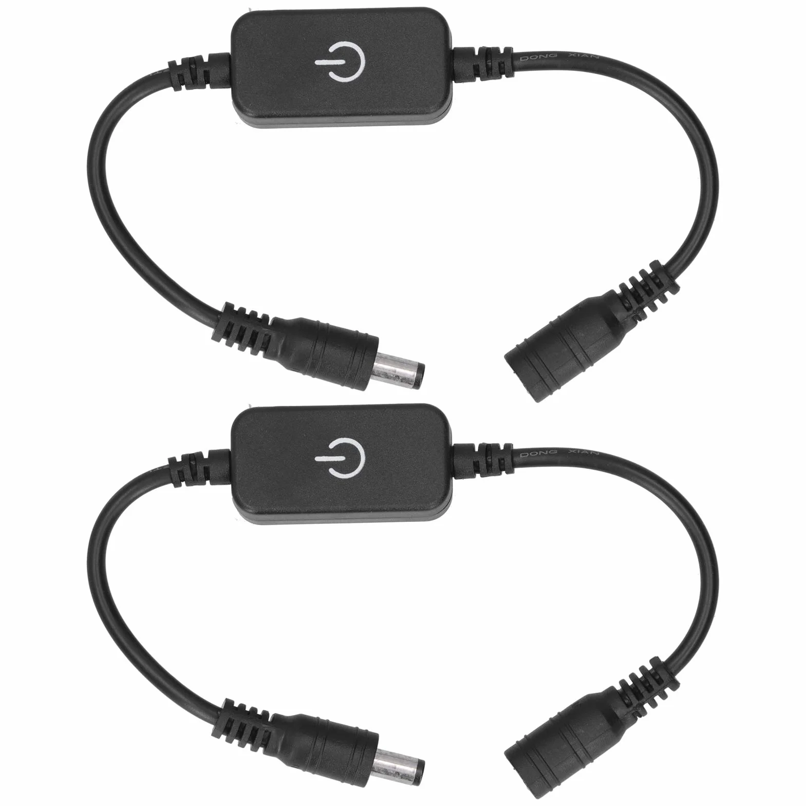 Ejoyous Dotykowy ściemniacz LED, Dotykowy Włącznik/wyłącznik z wtyczką i Gniazdem 5,5mm, do Jednokolorowych Pasków LED o Napięciu 5V i 24V DC