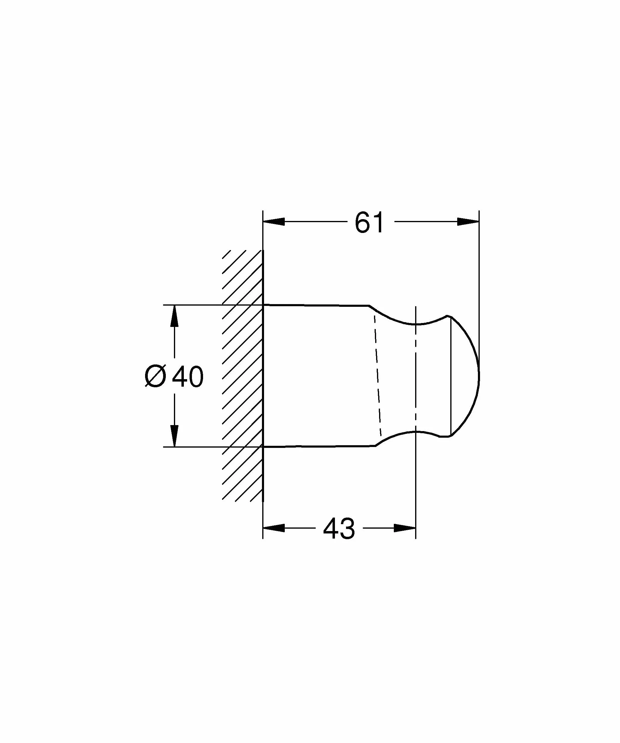 GROHE 279582430 Vitalio Uniwersalny uchwyt ścienny prysznicowy, czarny matowy