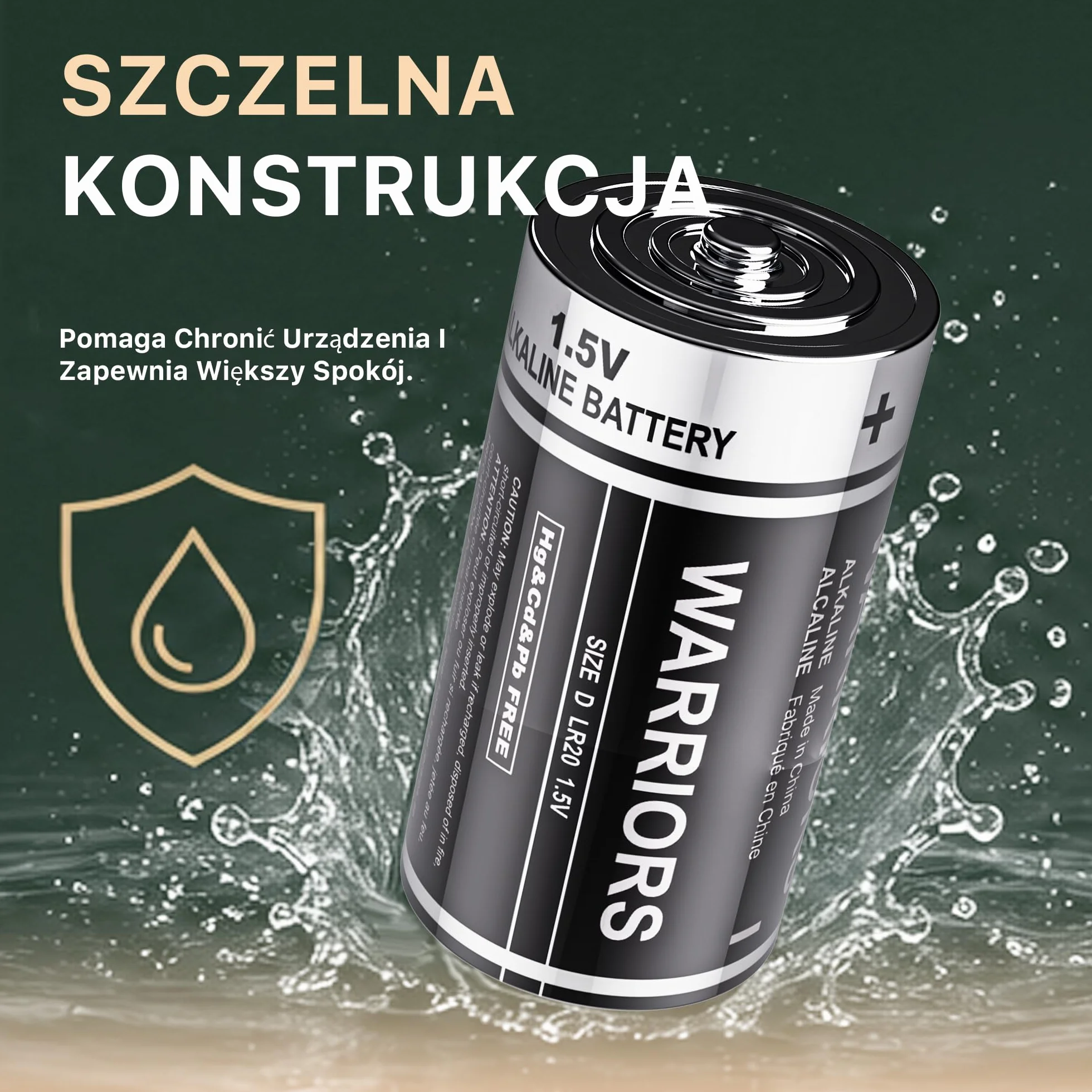 Baterie Warriors D 6X, Baterie Alkaliczne LR20 1.5V, Do 10 lat przydatności, Długotrwała moc do zabawek, latarek, radii i urządzeń domowych