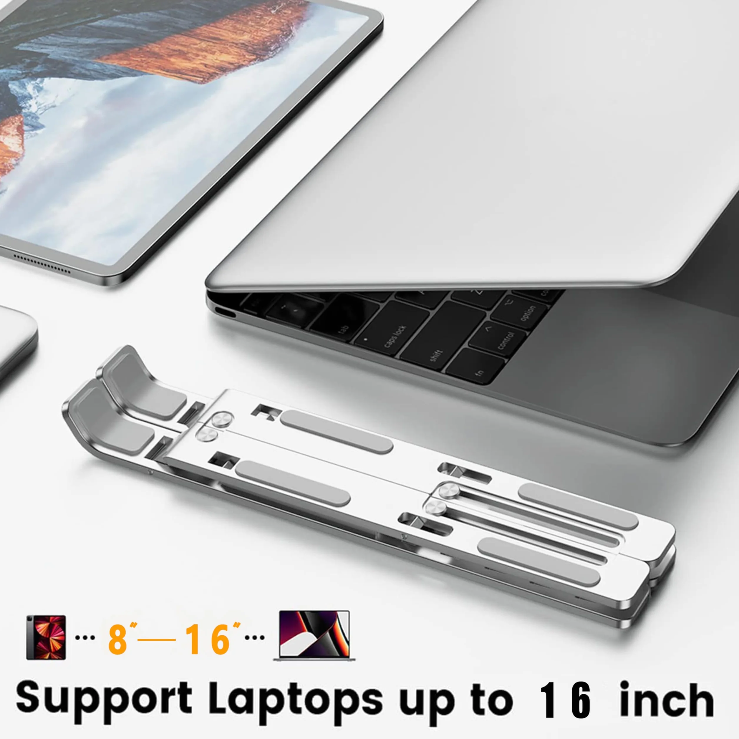 AiTodos Stojak na Laptopa 8-16 Cali Regulowana Antypoślizgowa Stop Aluminium