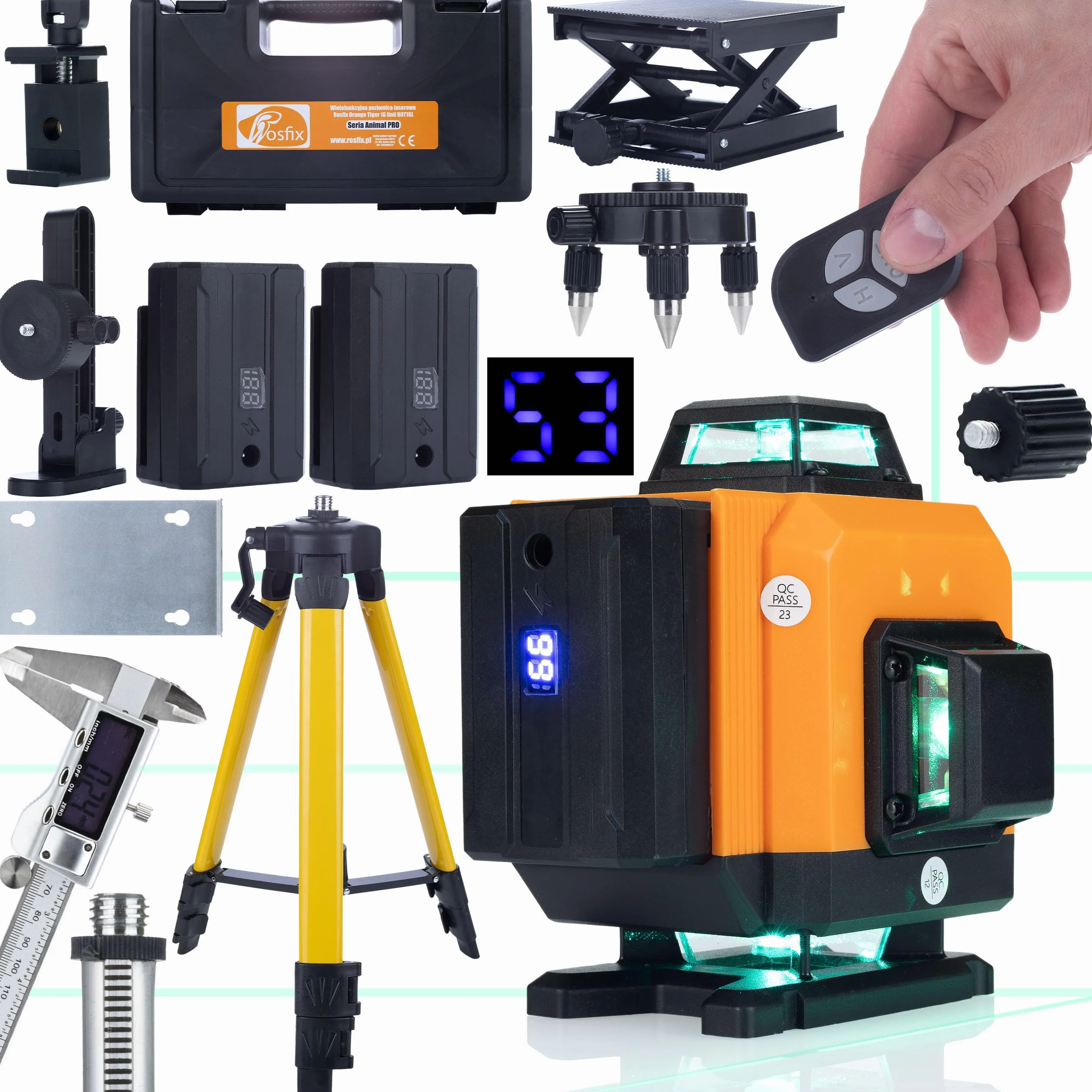 LASER KRZYŻOWY POZIOMICA 360 16L +STATYW SUWMIARKA
