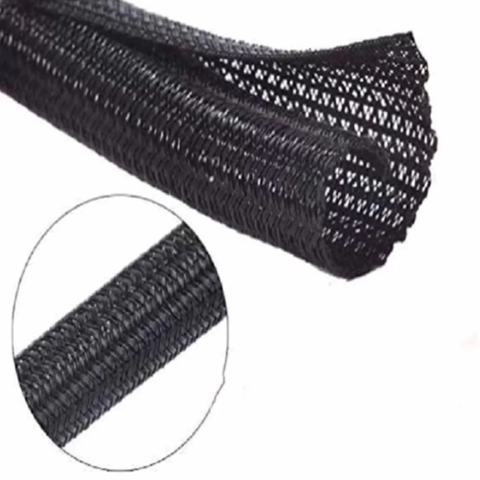 Drut do zarządzania kablami, średnica 5 m od 3 MM 50 rozszerzalny pleciony rękaw kablowy PET samozamykająca izolowana elastyczna rura wąż owijka druciana(Diameter 38MM)