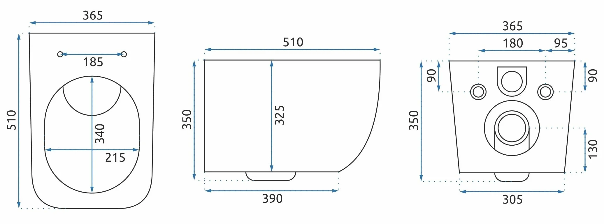 Rea Misa Wc Podwieszana, Martin Rimless Duroplast/Slim/Zm Biały, 51x36,5x32,5cm