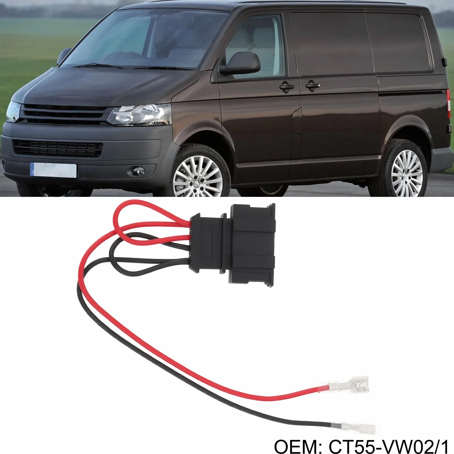 OTOTEC 2 x wiązka przewodów głośników samochodowych CT55-VW02/1 kompatybilna z Volkswagen Transporter T5/T5.1