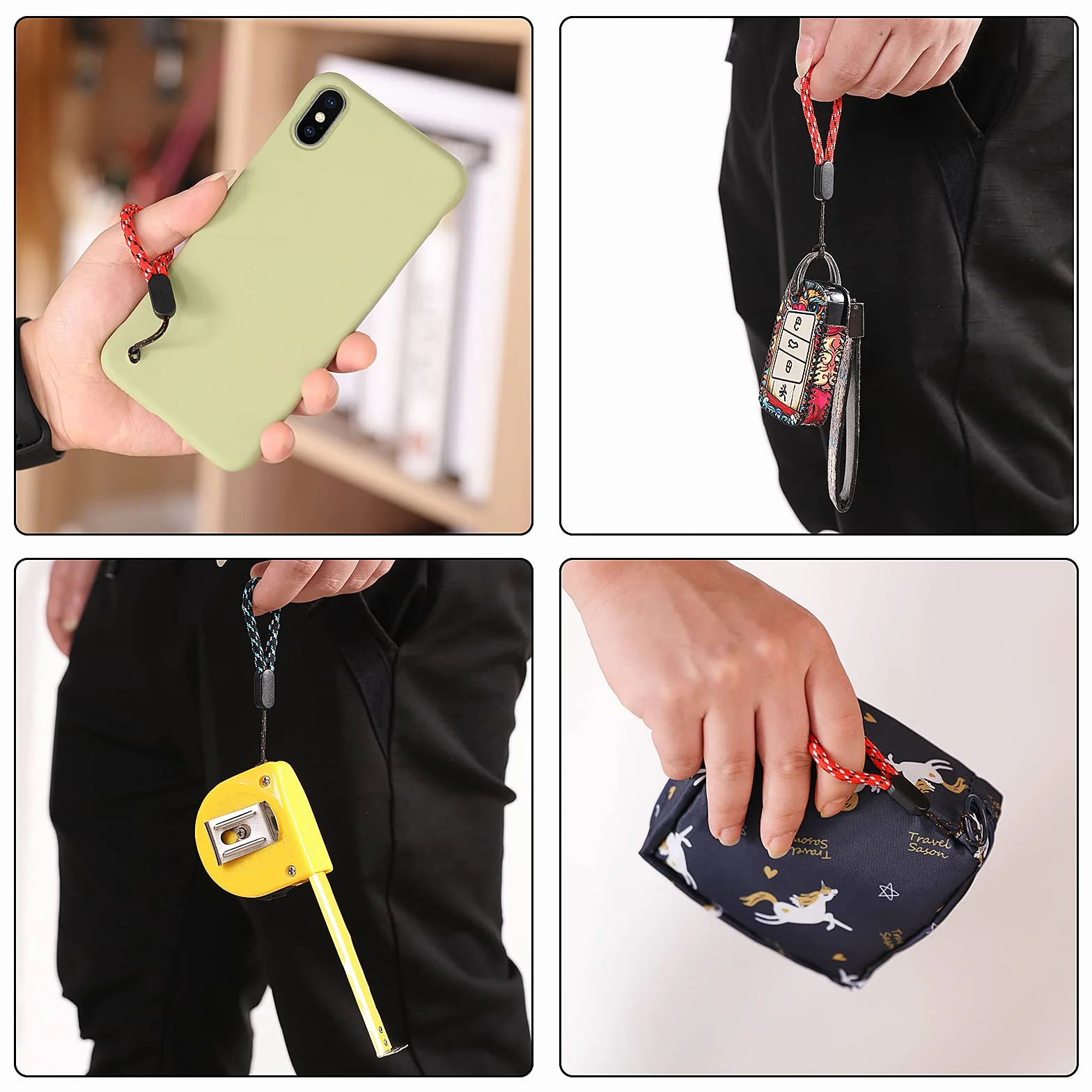 Nylonowa smycz na nadgarstek 12 cm do telefonu, aparatu, kluczy, USB