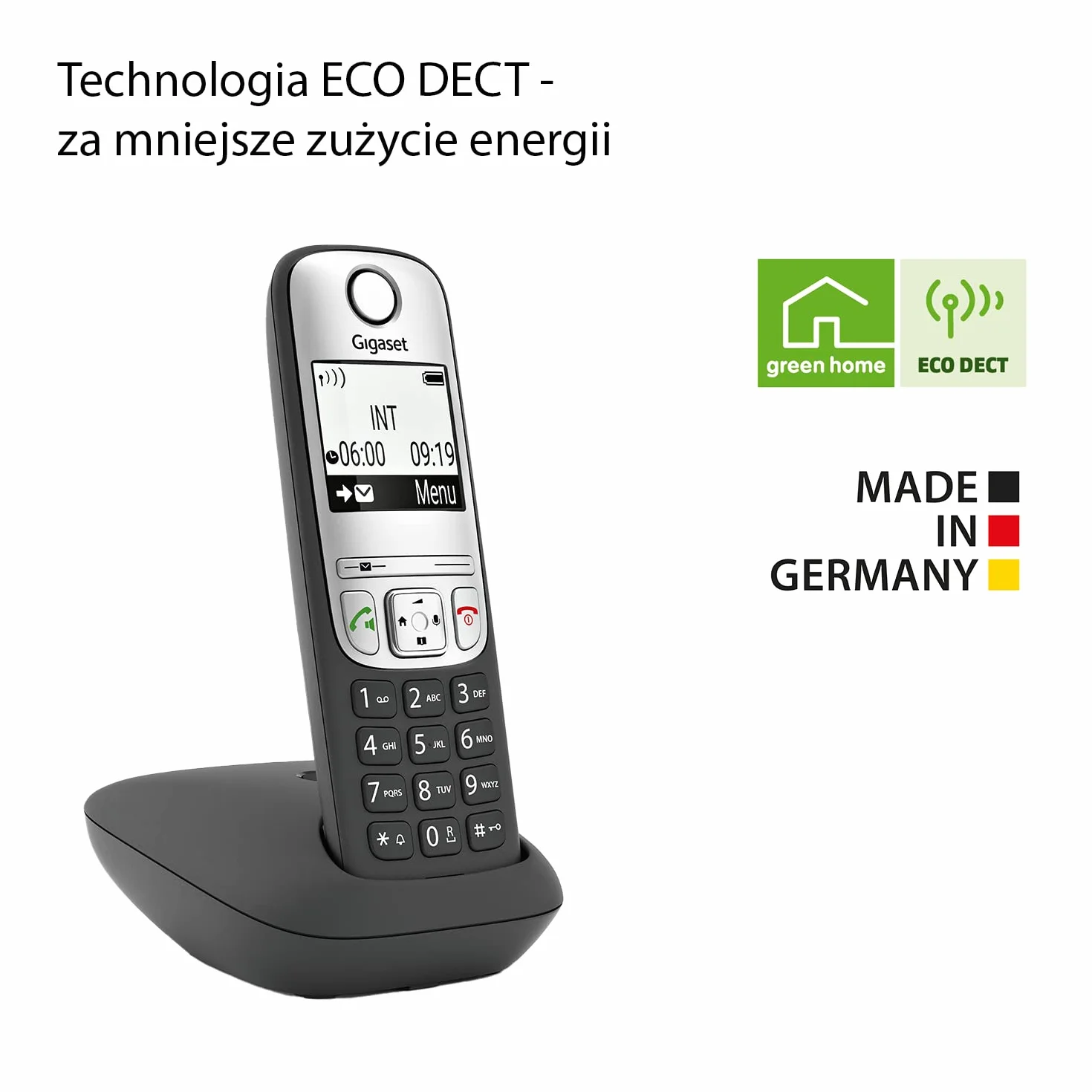 Gigaset A690 Bezprzewodowy Telefon DECT z Słuchawkami Kontrastowy Wyświetlacz Jumbo