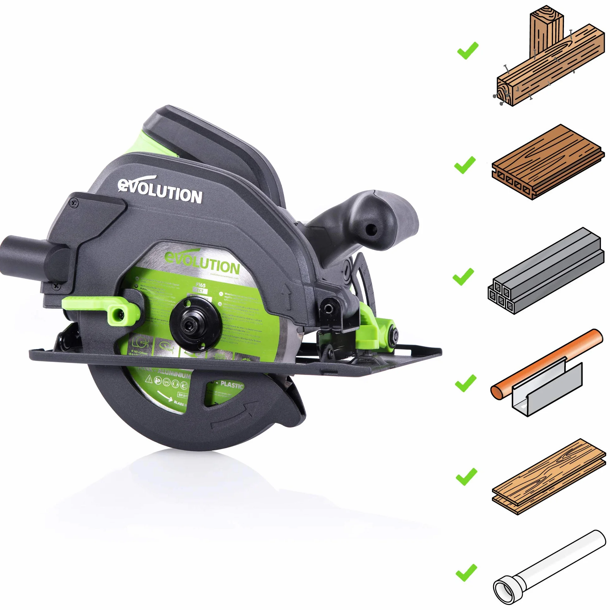 Evolution Power Tools F165CCSL uniwersalna piła tarczowa (165 mm, 230 V)