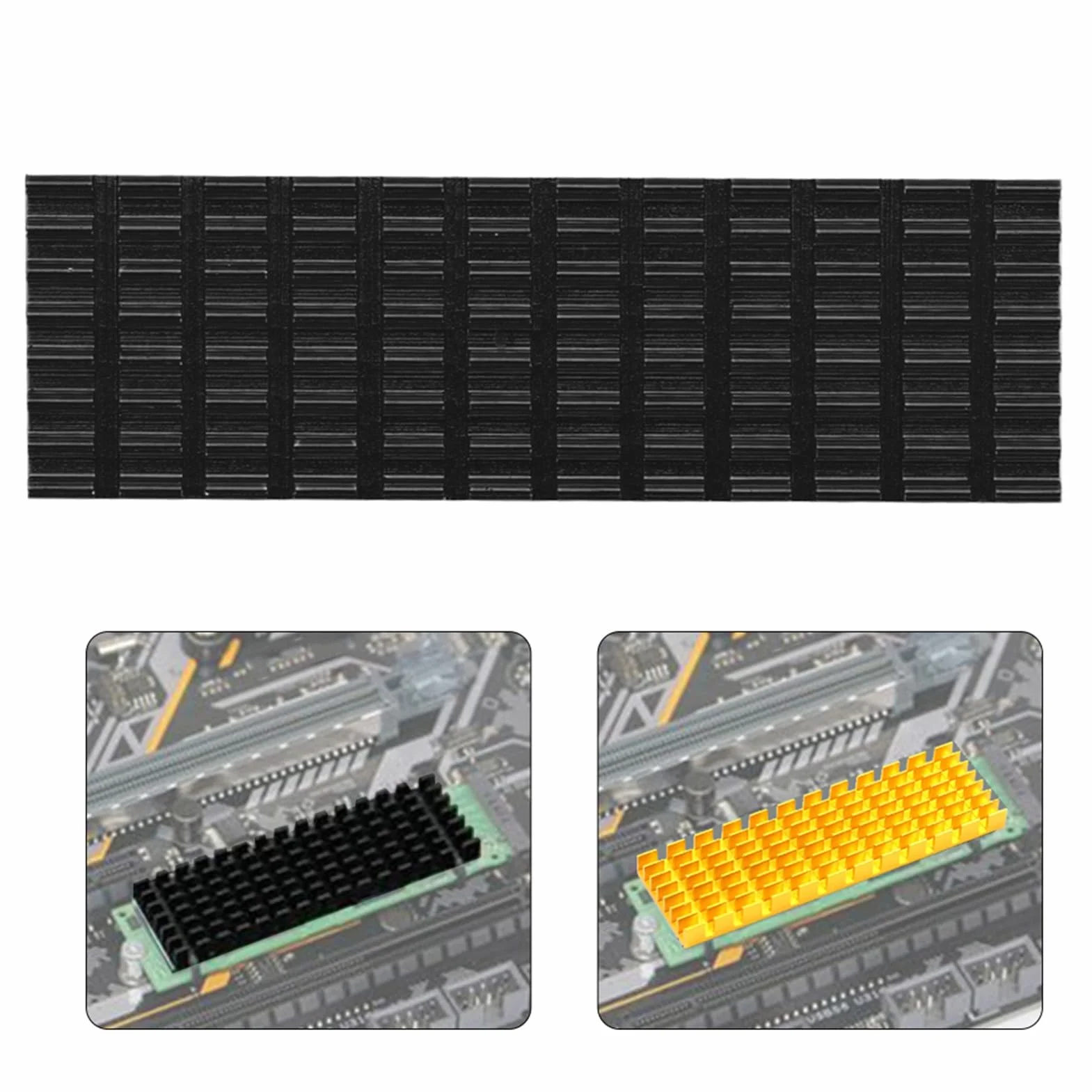 Radiator SSD do PCIe M.2 2280 70x22x3mm Aluminium Chłodnica Chłodząca Czarny