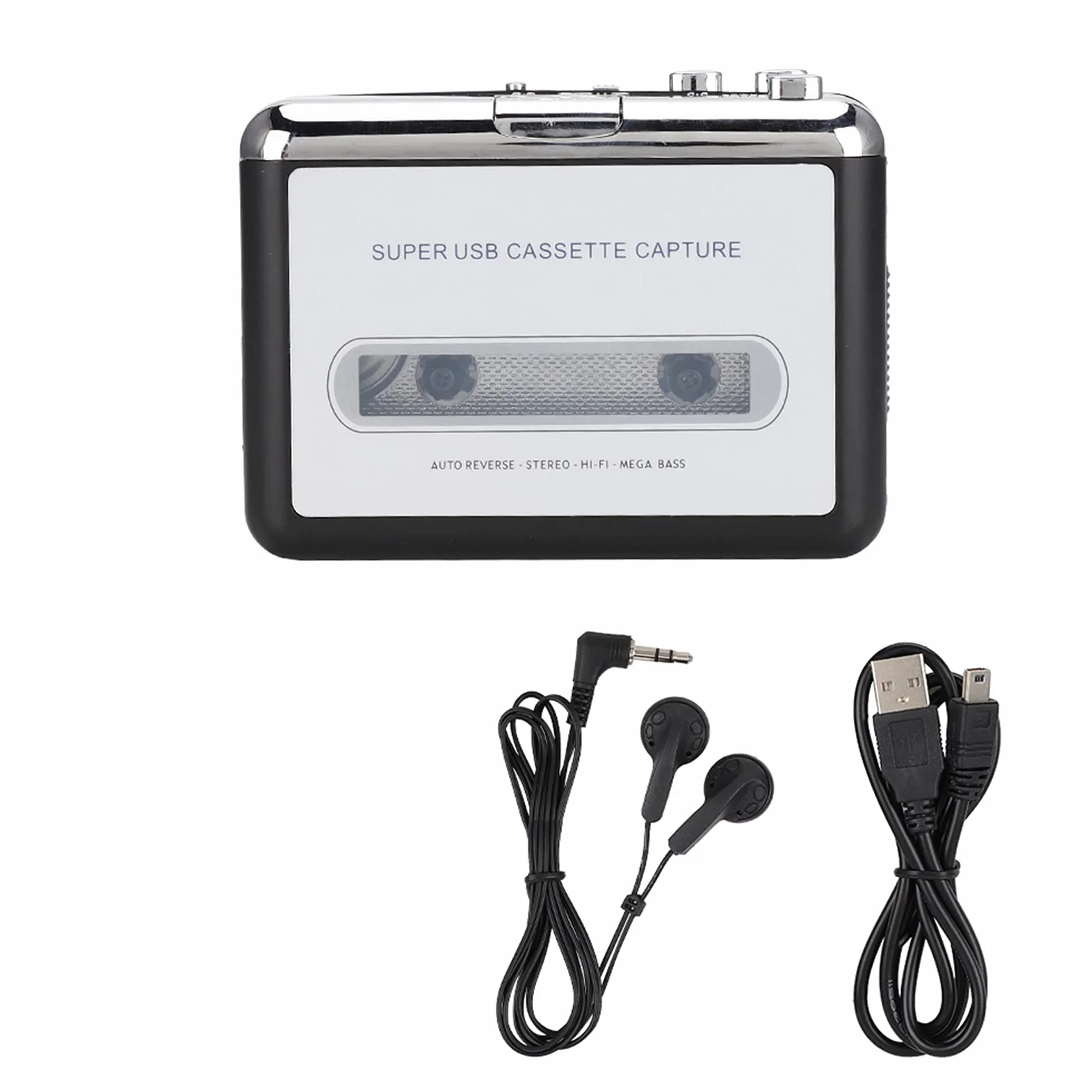 Kassettenrekoder Przenośny Odtwarzacz Taśm USB na MP3 Stereofoniczny Odtwarzacz Muzyki