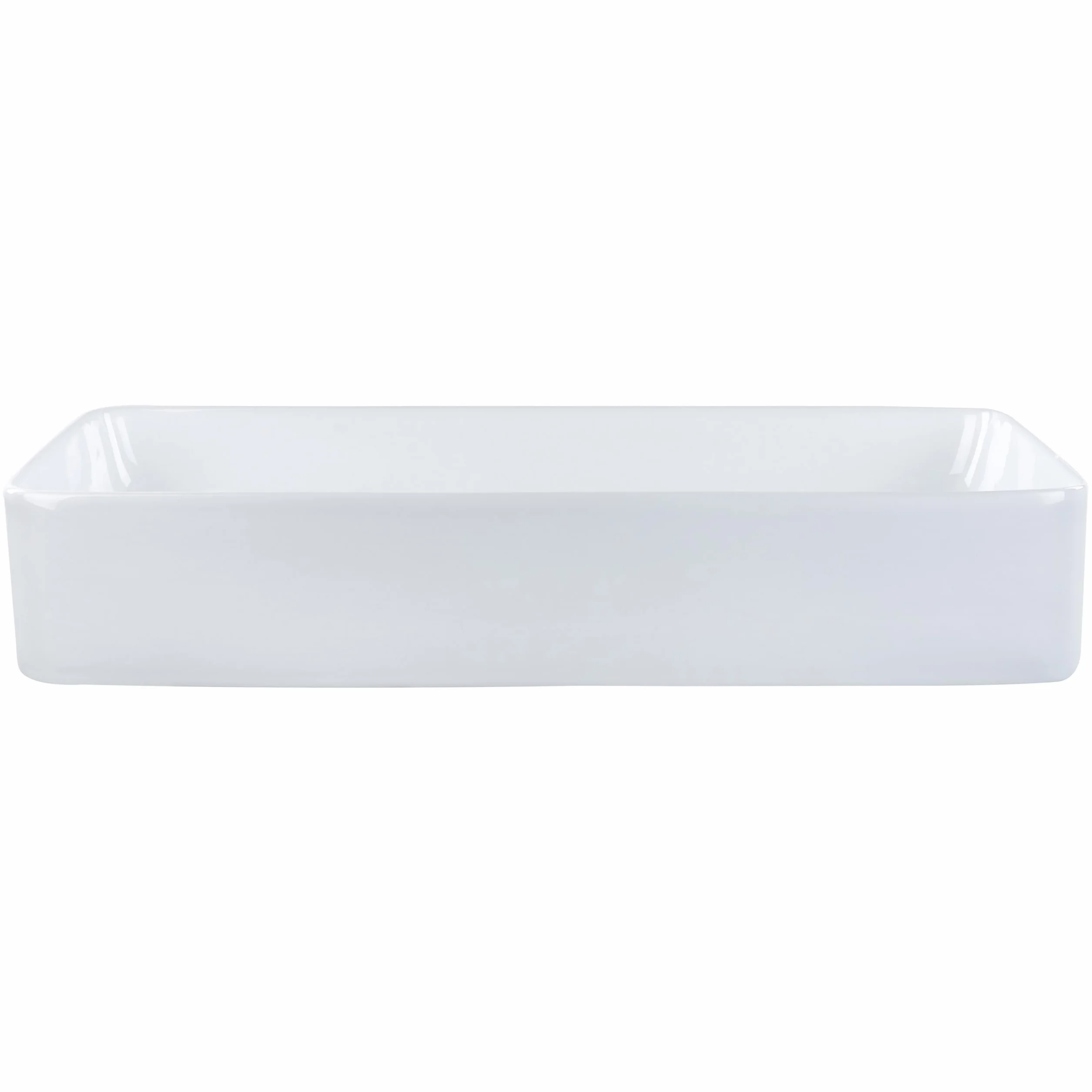 Umywalka łazienkowa nablatowa ceramiczna połysk prostokątna 61 x 35 cm biała Ulua