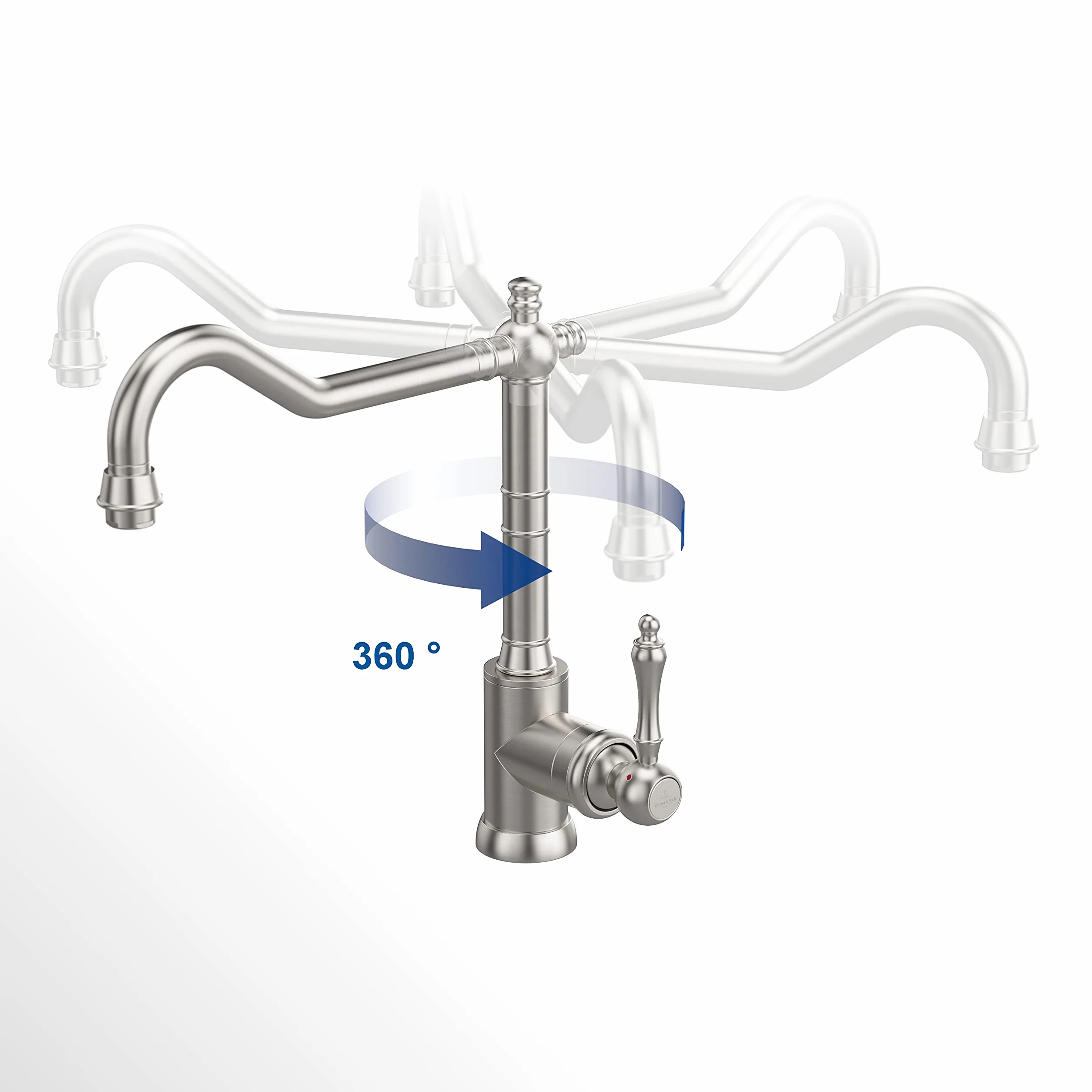 Villeroy & Boch Avia 2.0 bateria kuchenna, wysokociśnieniowa, kran kuchenny z ceramicznym wkładem i zakresem obrotu 360°, energooszczędna, wysokość wylewki 235 mm, złota
