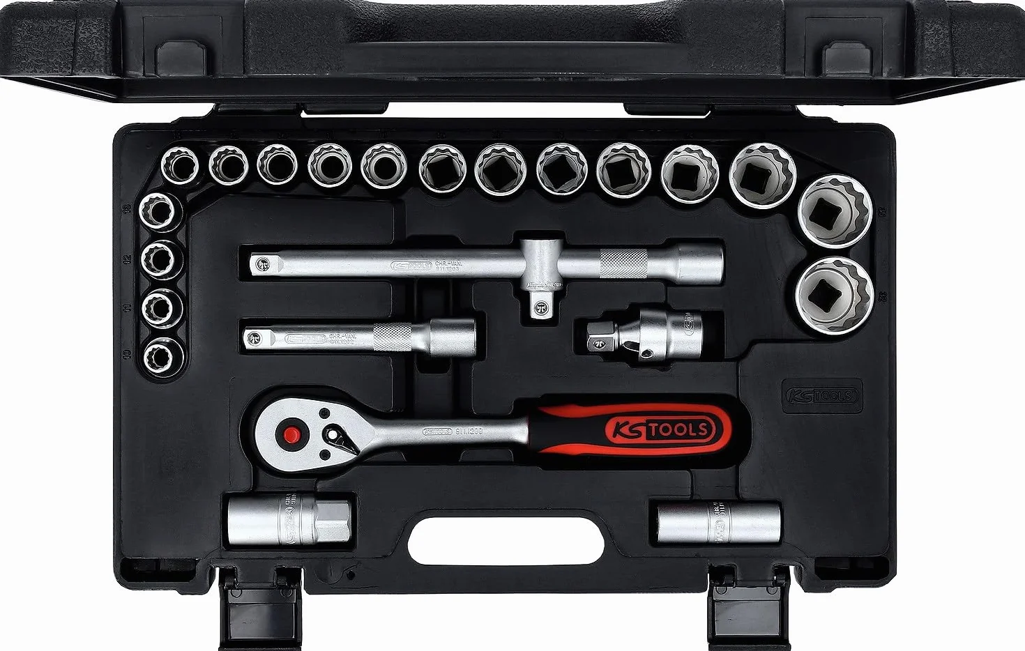 KS Tools 911.1595 Zestaw kluczy nasadowych, 24-szt, 1/2", 12-kątna