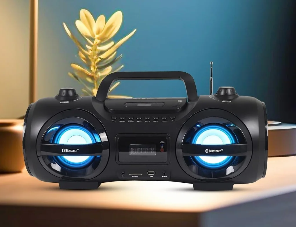 REFLEXION CDR900BT przenośny boombox Bluetooth radio FM MP3 USB SD CD 200 W czarny