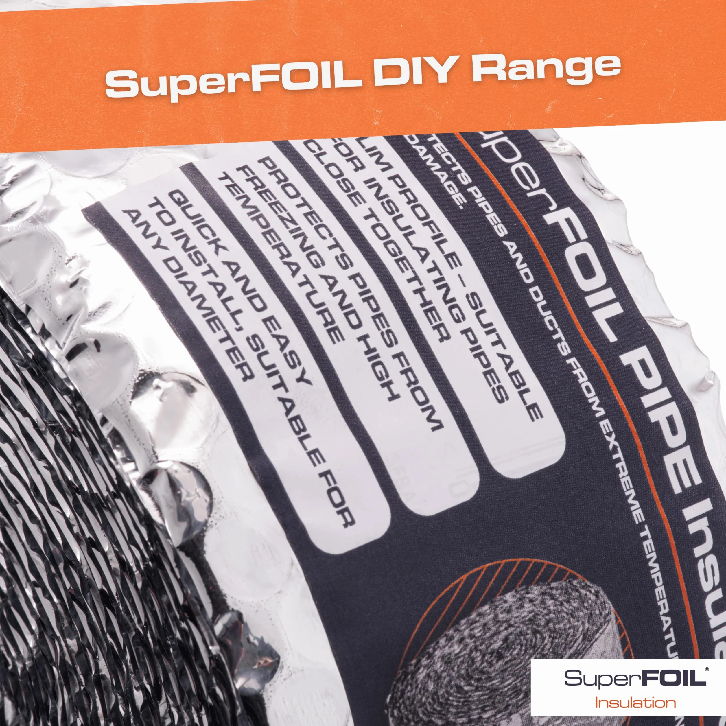 SuperFOIL Izolacja rur 80 mm x 7,5 m - owijka foliowa do rur i kanałów