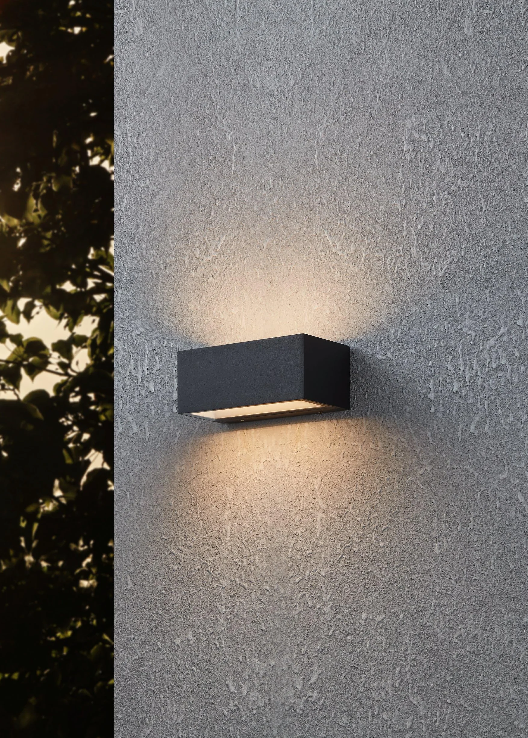 EGLO LED lampa ścienna Spongano, oświetlenie zewnętrzne, kinkiet na ścianę | prostokątna lampa aluminiowa antracyt, szkło przezroczyste, ciepła biel, IP65