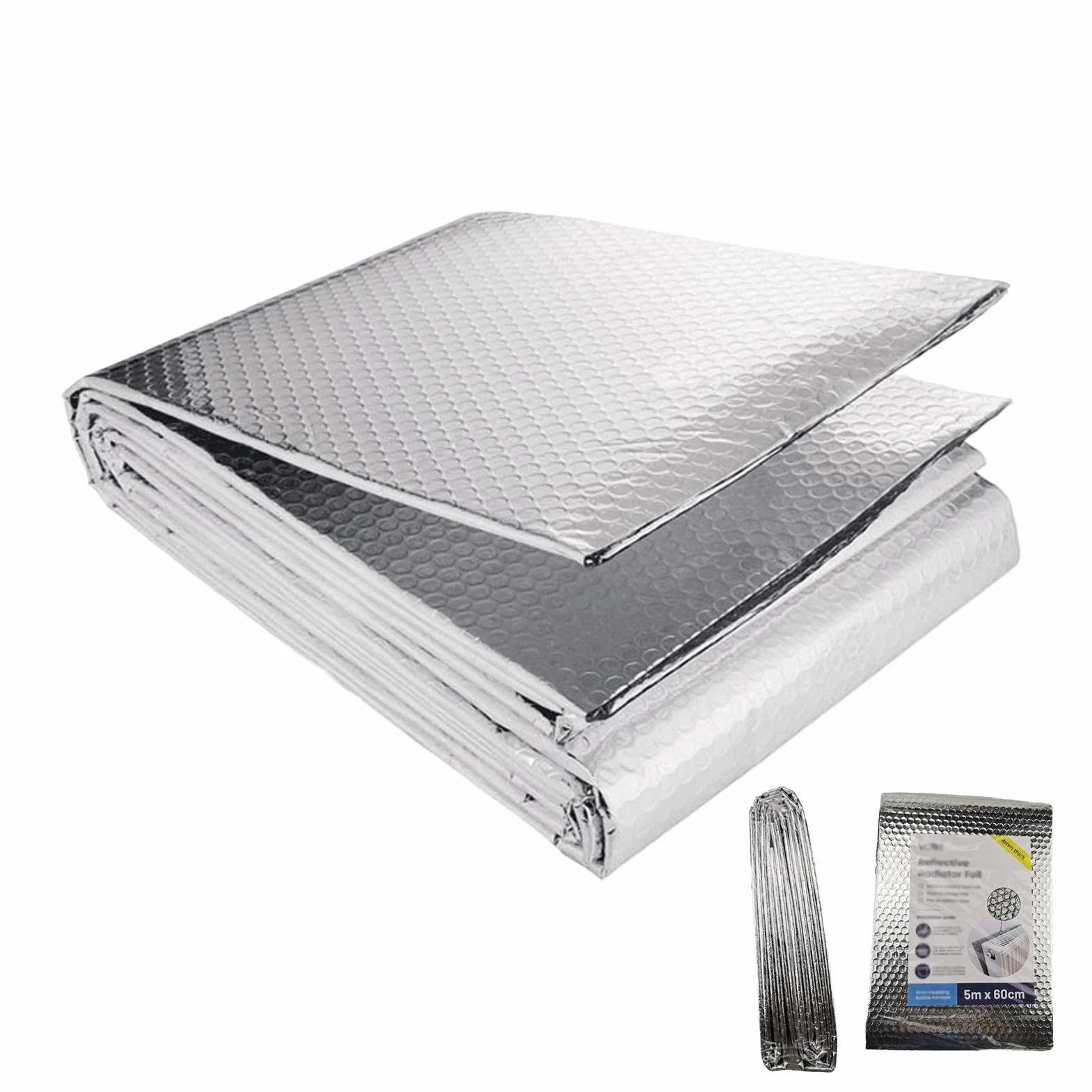 Supply Cube Radiator Reflector Foil Insulation Roll, Professional Radiator Reflector Panels, 60cm X 5m/24inch X 16ft, Aluminum Foil Window Insulation, Thermal Insulation for Rv Roof