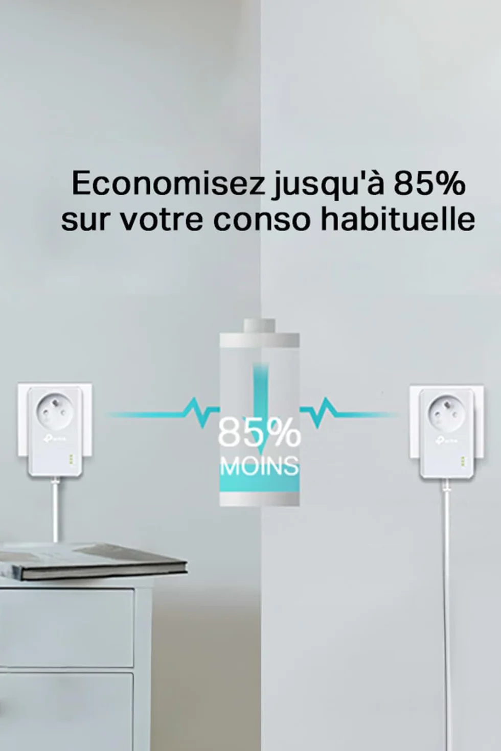 TP-Link TL-PA4015P (FR) Gniazdo CPL 600Mbps Homeplug AV2 Wbudowane Gniazdo Zasilania Port Ethernet OneMesh
