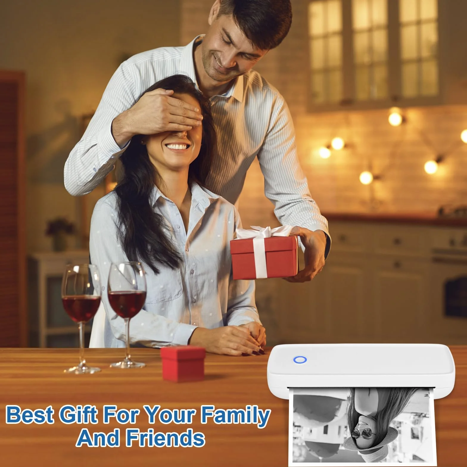 GuKKK Mobilna mini drukarka A4, przenośna drukarka termiczna A4, mała drukarka termiczna Bluetooth, obsługuje papier termiczny A4, 210 x 297 mm, druk termiczny w podróży i w domu, kompatybilna z iOS i
