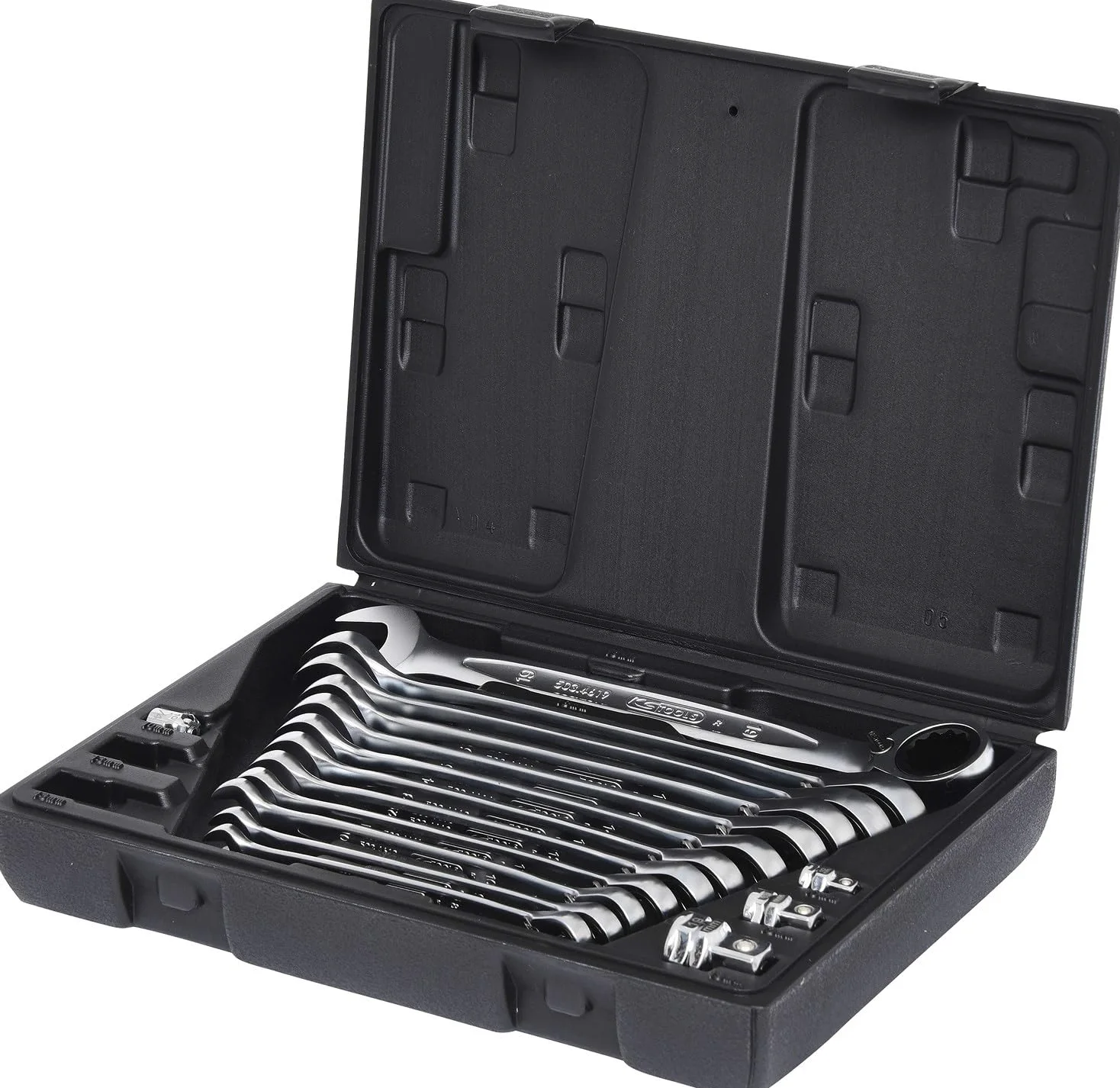 KS Tools 503.4666 GEARplus Zestaw kluczy płasko-oczkowych z grzechotką, przełączalnych, 16-szt