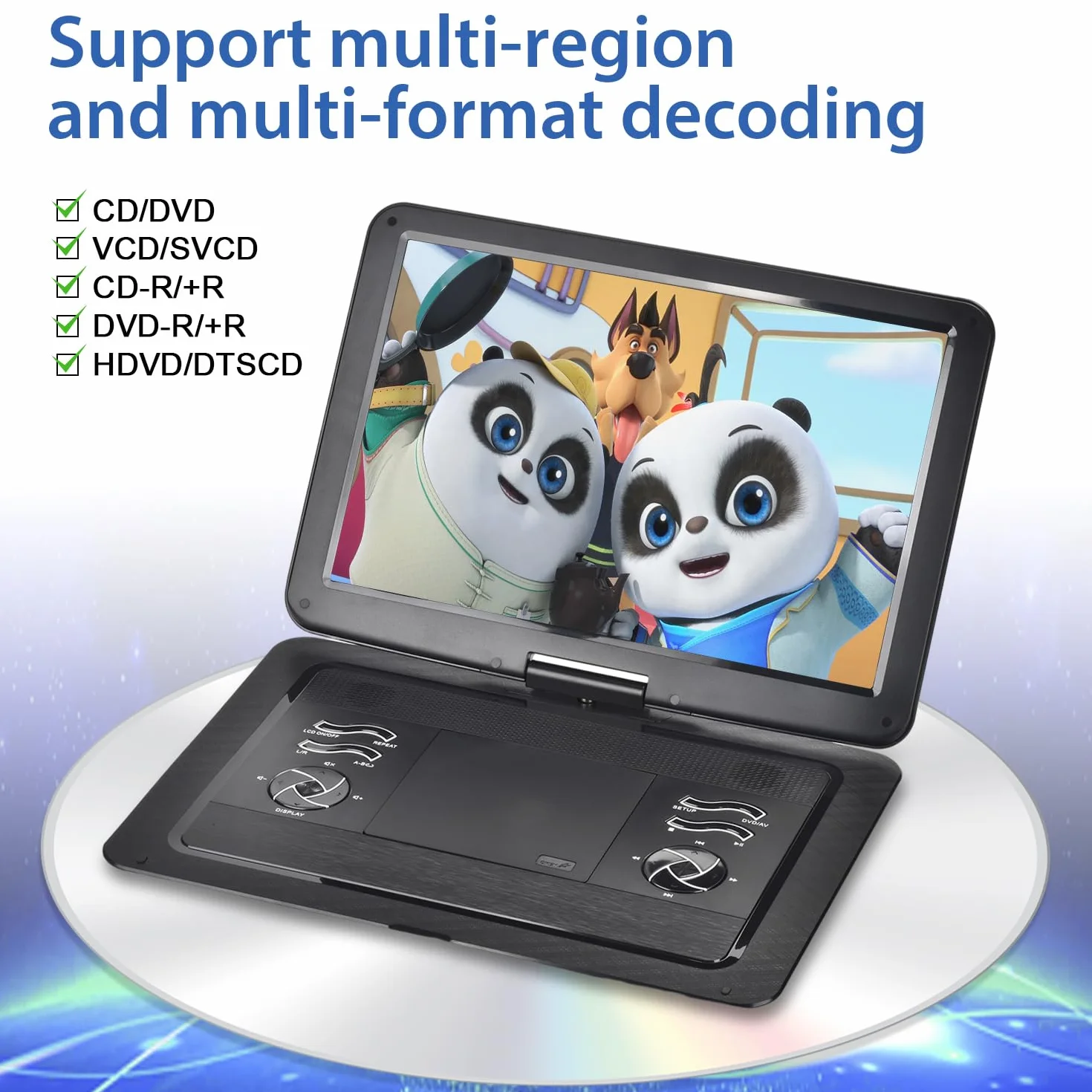 YOOHOO Przenośny odtwarzacz DVD 19,6" HD 17,1"