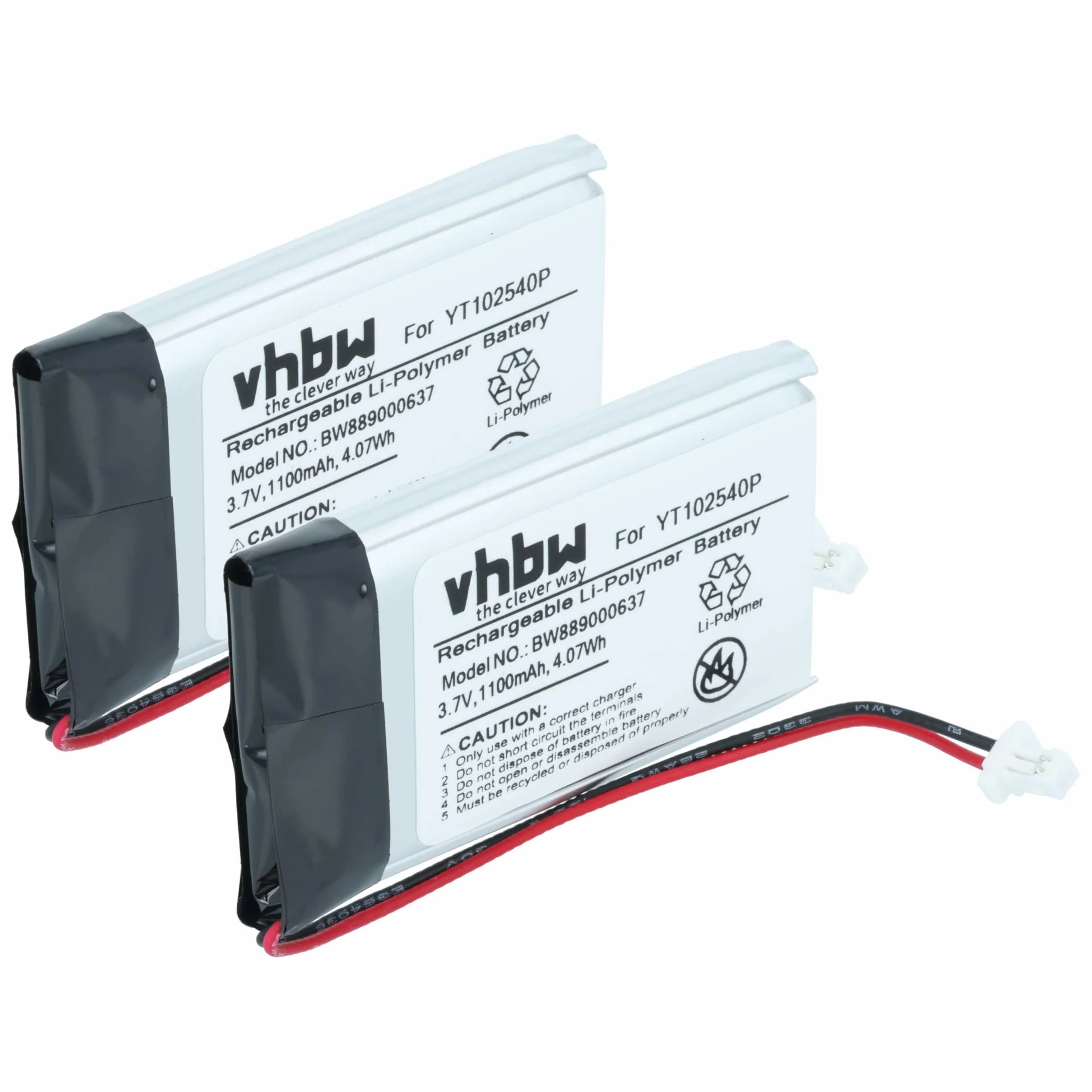 vhbw bateria zastępcza Sena YT102540P 1100mAh 3,7V Li-Poly do słuchawek bezprzewodowych
