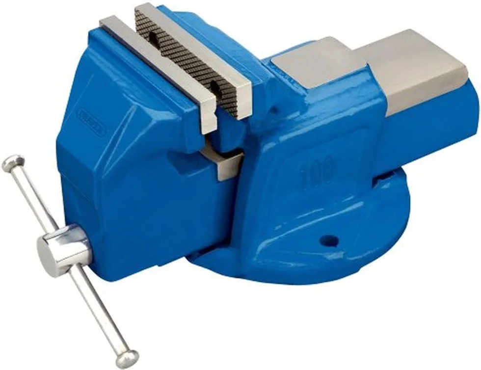 Draper 44506 Imadło stołowe inżynierskie, 100 mm, niebieskie
