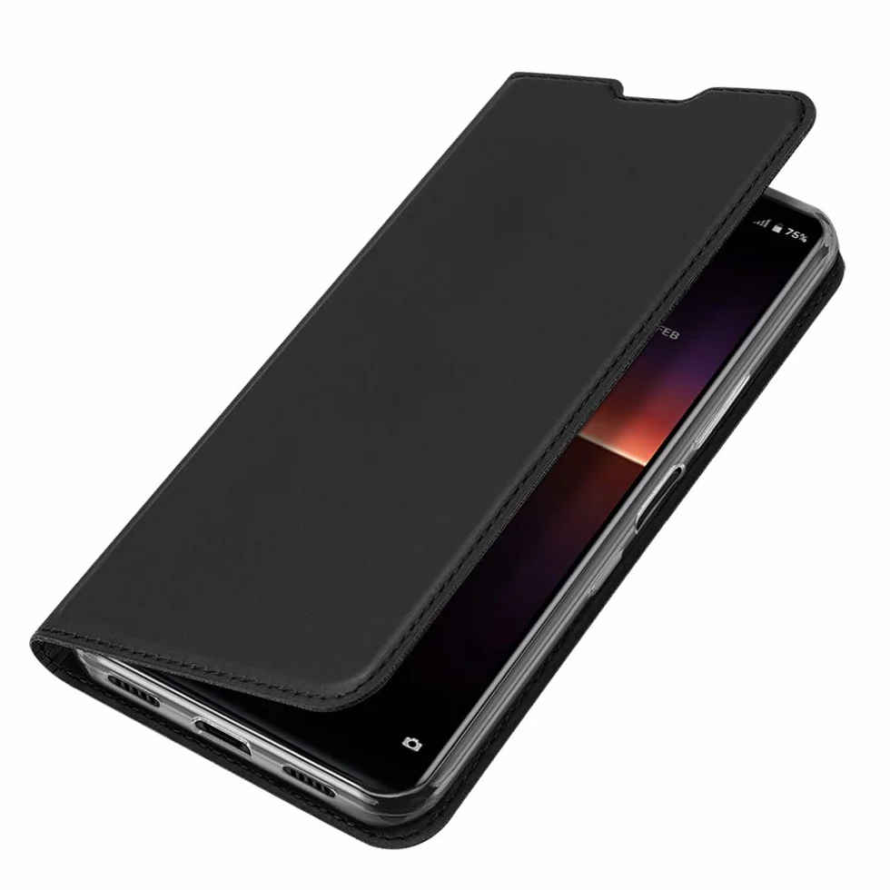 Etui z klapką PU TPU z gniazdem na karty i stojakiem do Sony Xperia L4 czarne