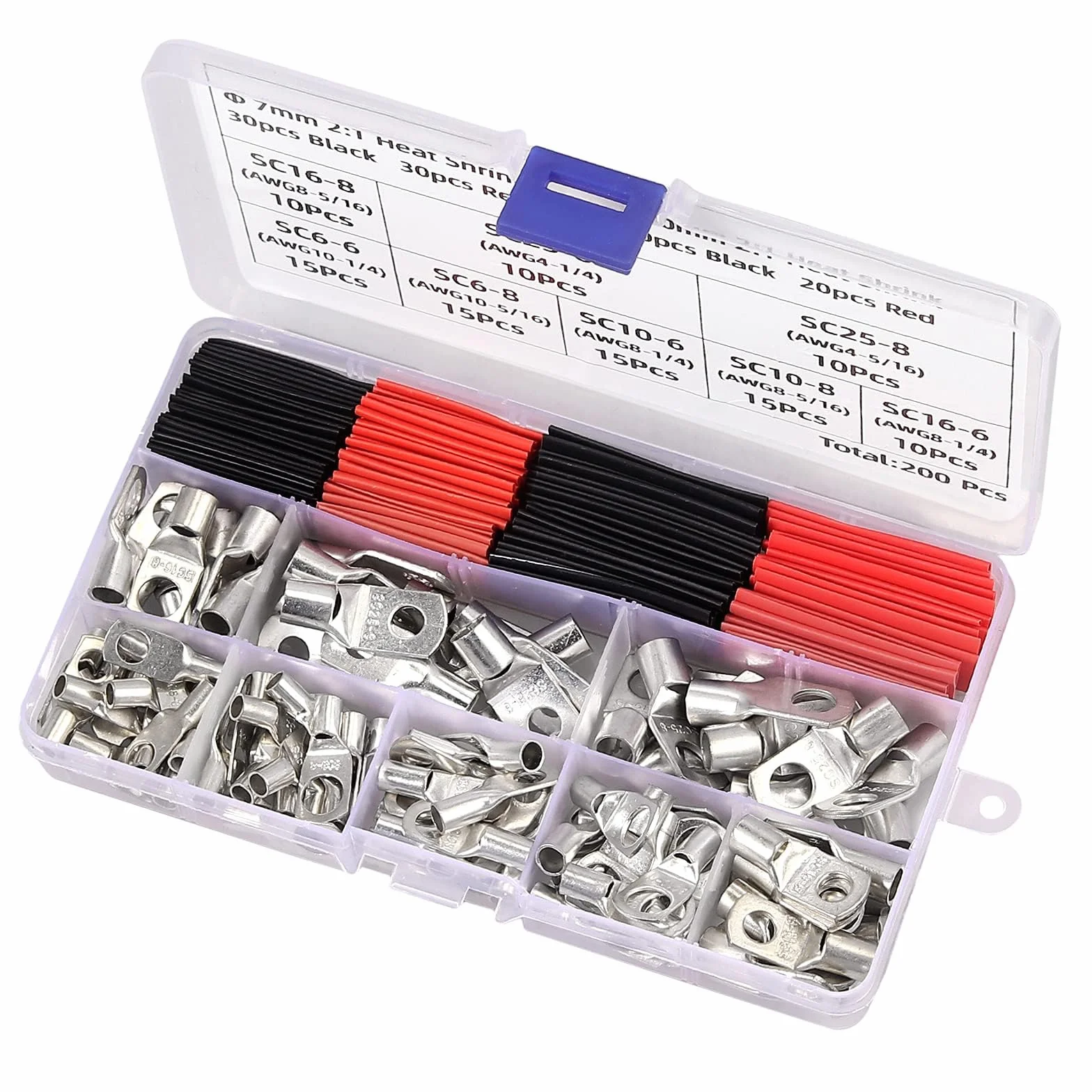Proster szczypce do zaciskania 6-50 mm² z zaciskami elektrycznymi z pierścieniem miedzianym i rurą termokurczliwą regulowane narzędzie do zaciskania kabli 10-0AWG