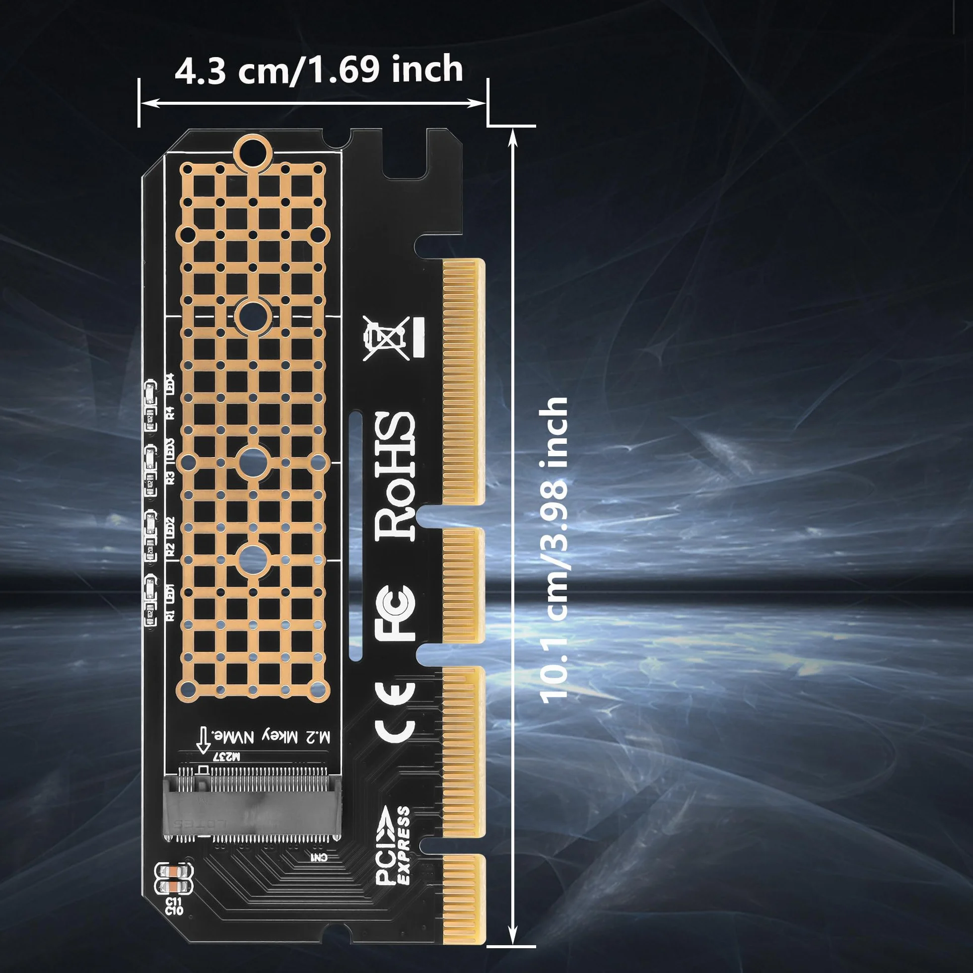 GINTOOYUN M.2 NVMe SSD do PCIe 4X 8X 16X karta adaptera M-Key PCI-E 3.0 4X 8X 16X karta rozszerzeń obsługa 2230 2242 2260 2280