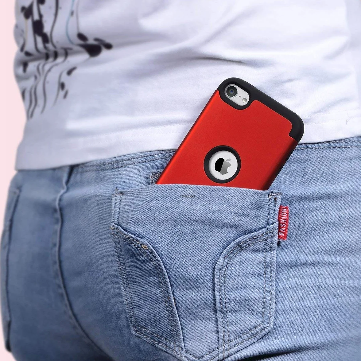 ULAK Etui Hybrydowe 3-warstwowe Silikonowe do Apple iPod Touch 5/6/7 Generacji - Czerwone
