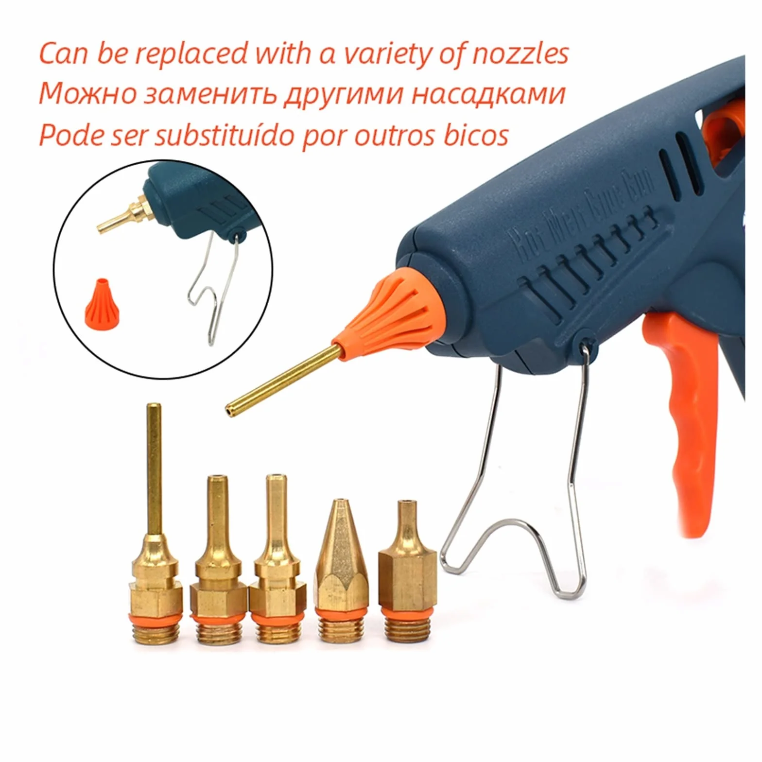 Zestaw pistoletu do klejenia na gorąco Pistolet do klejenia na gorąco 50 W/150 W 100 W dysza miedziana do 11mm klej w sztyfcie rękodzieło domowe DIY klej gorący pistolet torba na narzędzia(4pcs Nozzle