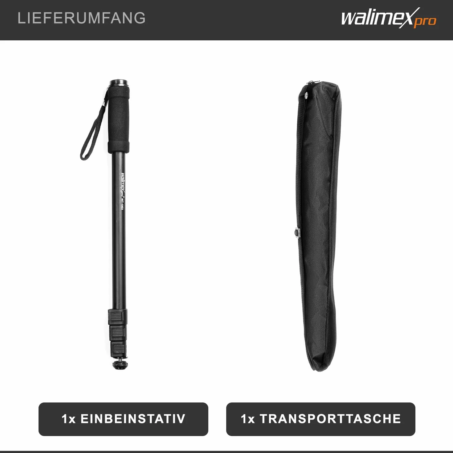 Walimex Pro Statyw Monopod 171 cm Szary Czarny