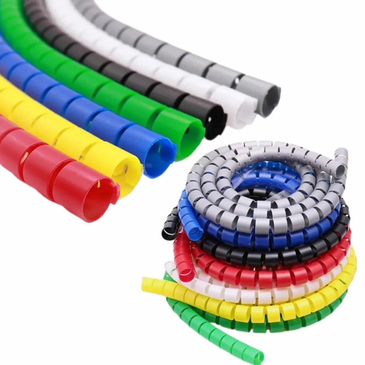 Osłona ochronna kabla, 1 szt. 30mm 35mm średnica rury spiralna linia kablowa spiralny nawijający przewód organizator rur(Grey,30mm 10 Meters)