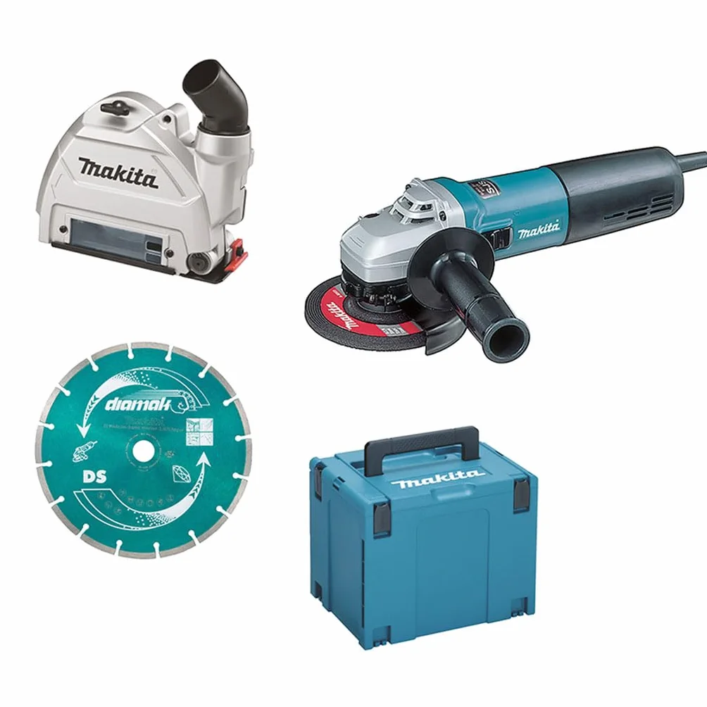 Makita Szlifierka kątowa 9565CRJX2 1400 W AVT 125/115 mm – stała prędkość + nasadka ssąca