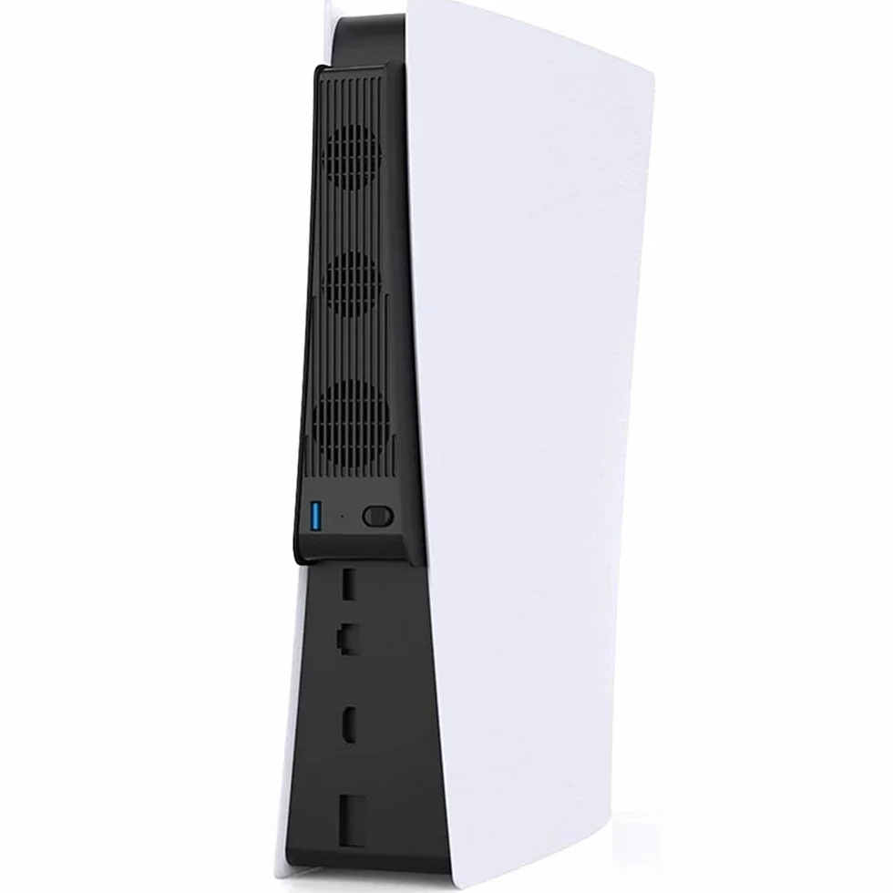 MMOBIEL 3 Zewnętrzne wentylatory chłodzenia z USB 3.0, kompatybilne z PlayStation 5 (PS5) i PS5 Digital Edition, Black, w tym USB 3.0-Port [gra wideo]