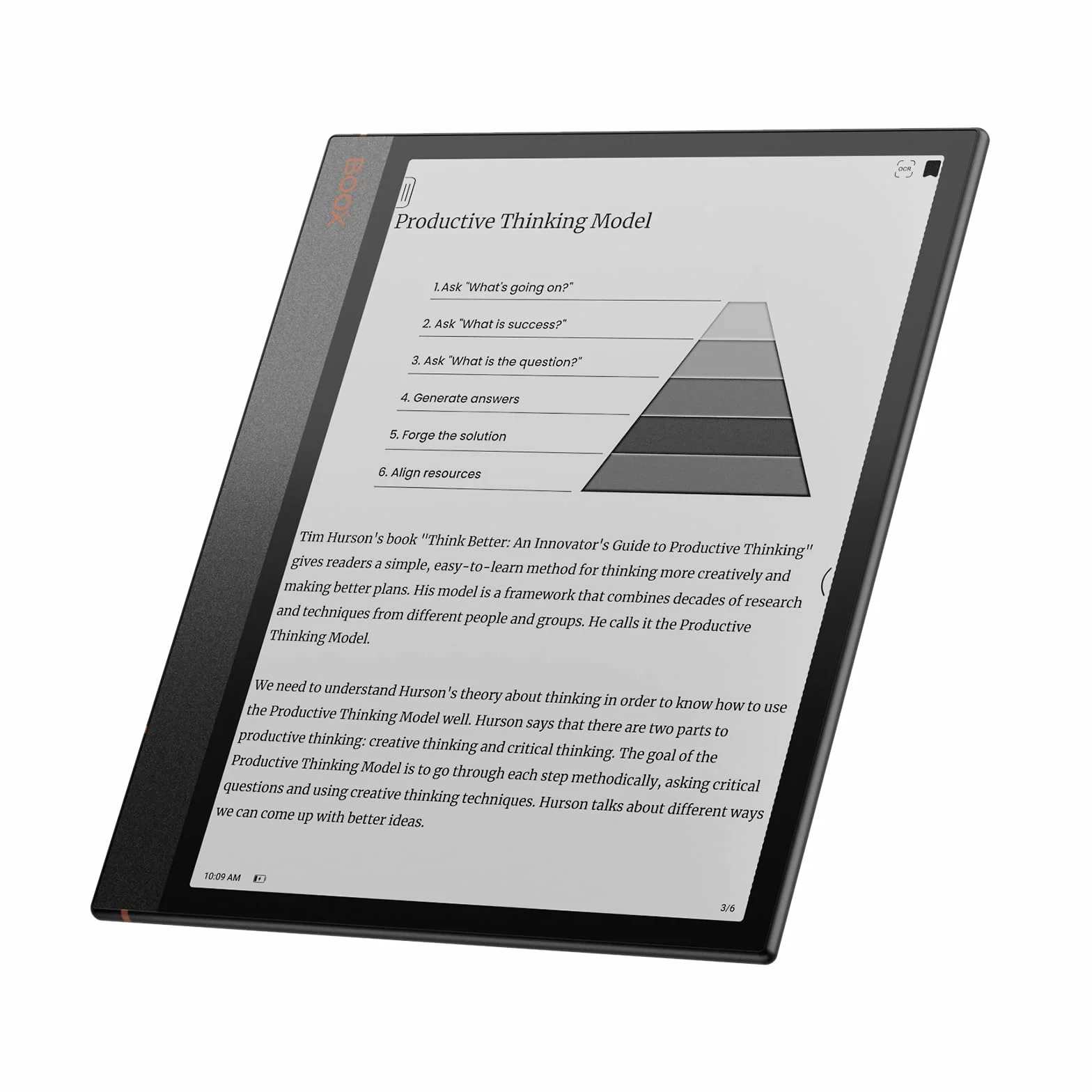 BOOX Note Air3 10.3 Cale Tablet ePapier Monochromatyczny 64 GB Android 12 E-ink WiFi