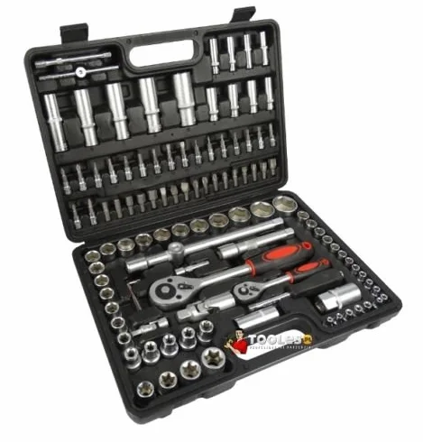 Tools 108-częściowy zestaw (108-częściowy) skrzynka z grzechotką, skrzynka na orzechy, walizka zestaw nasadek