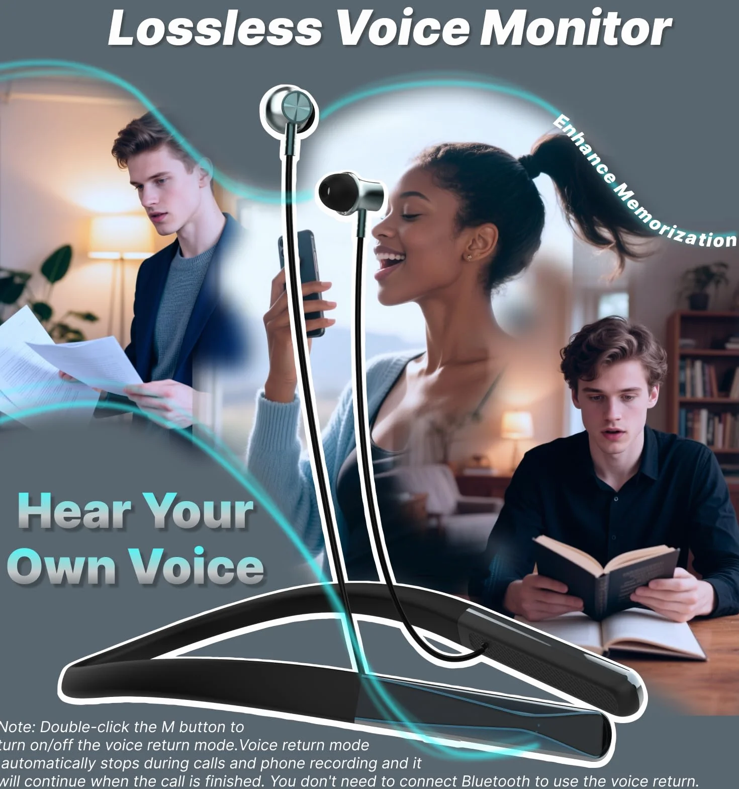 Hmusic H08 Słuchawki Bluetooth 6.0 Bezprzewodowe Mikrofon IPX5 35H