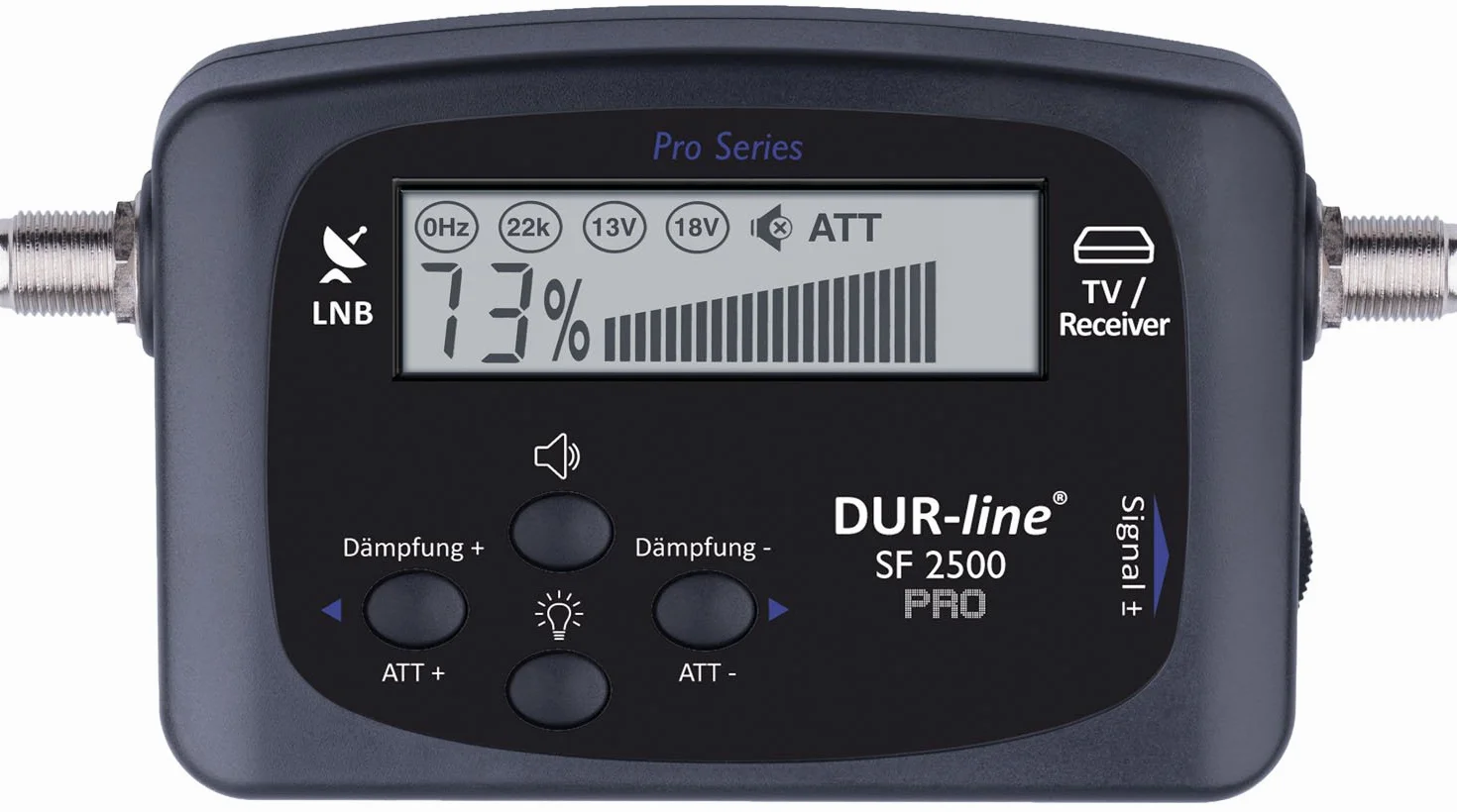 DUR-line SF 2500 Pro - Satfinder - ulepszony wyświetlacz i elektronika - cyfrowy miernik satelitarny do dokładnego ustawienia anteny satelitarnej - Finder w zestawie kabel F i zrozumiała instrukcja