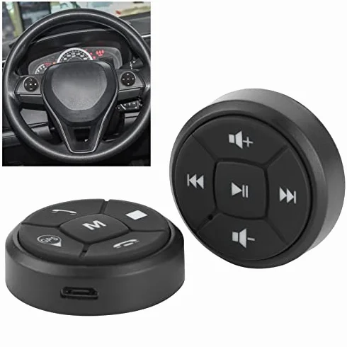 Bezprzewodowy Przycisk Multimedialny Bluetooth do Radia Samochodowego GPS Zdalne Sterowanie na Kierownicy Niebieskie Światło