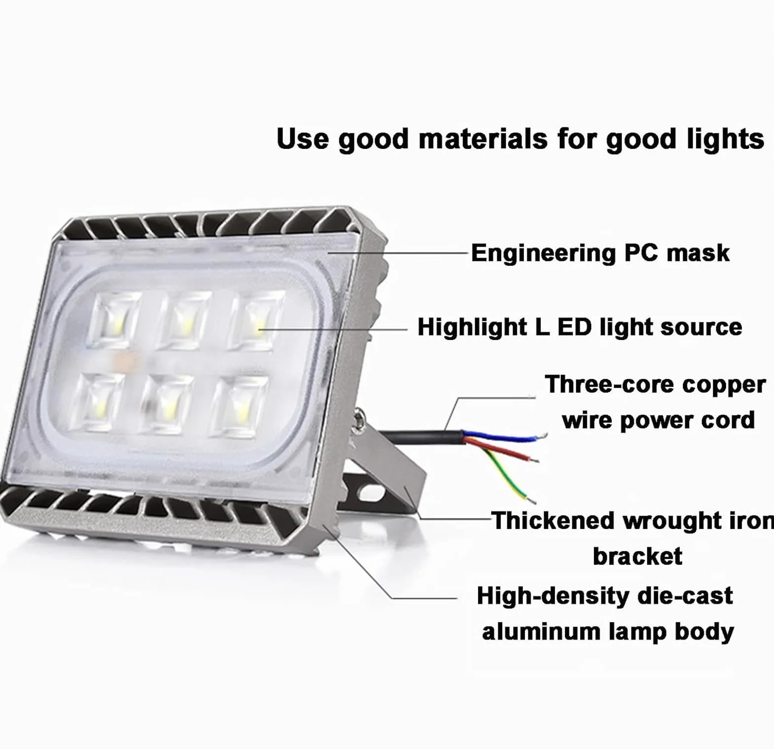 lampy solarne do użytku na zewnątrz, Światła bezpieczeństwa LED Regulowane światło punktowe 180°, zewnętrzne robocze na patio, podwórko, dach(30W)